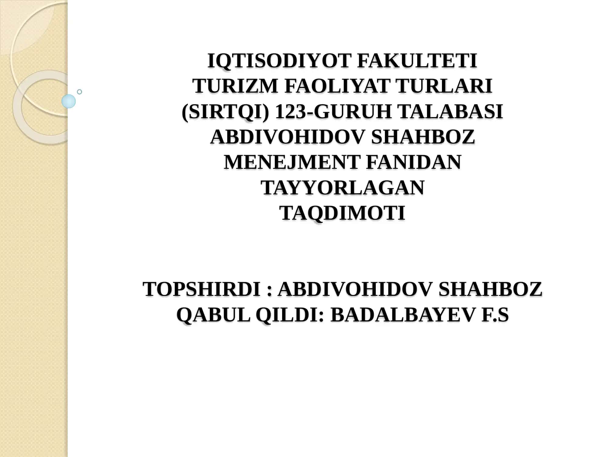 Menejment Fanidan Taqdimot 1