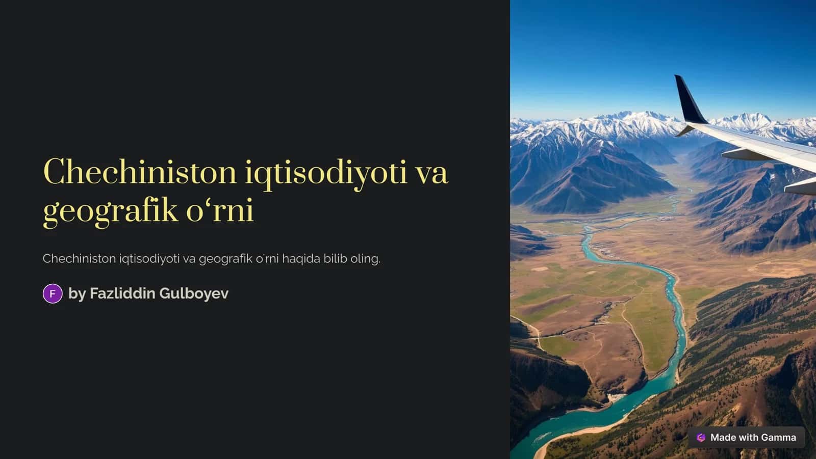 Chechiniston iqtisodiyoti va geografik oʻrni 1