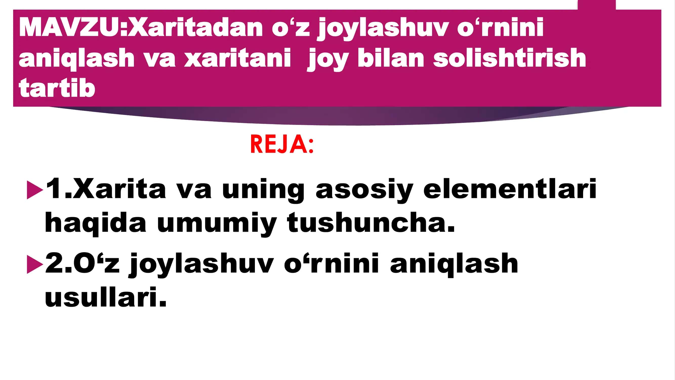 Xarita va uning asosiy elementlari 1