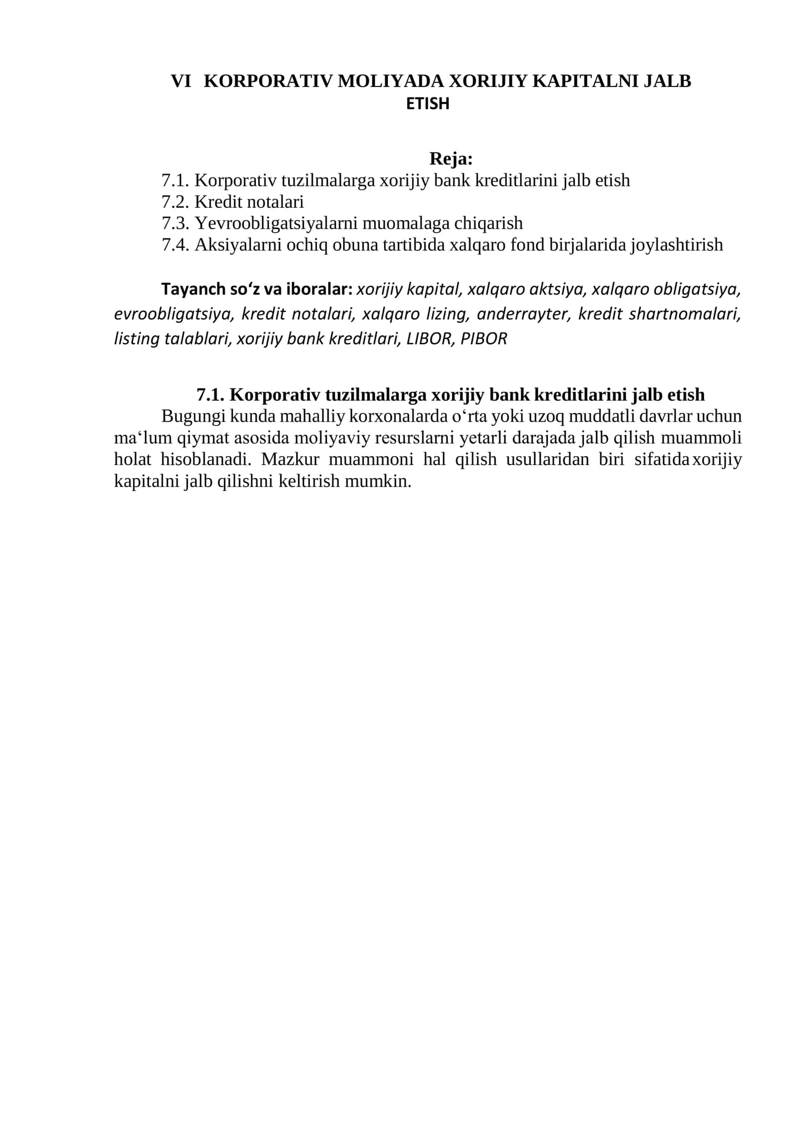 Korporativ xorijiy kapitalni jalb etish 1