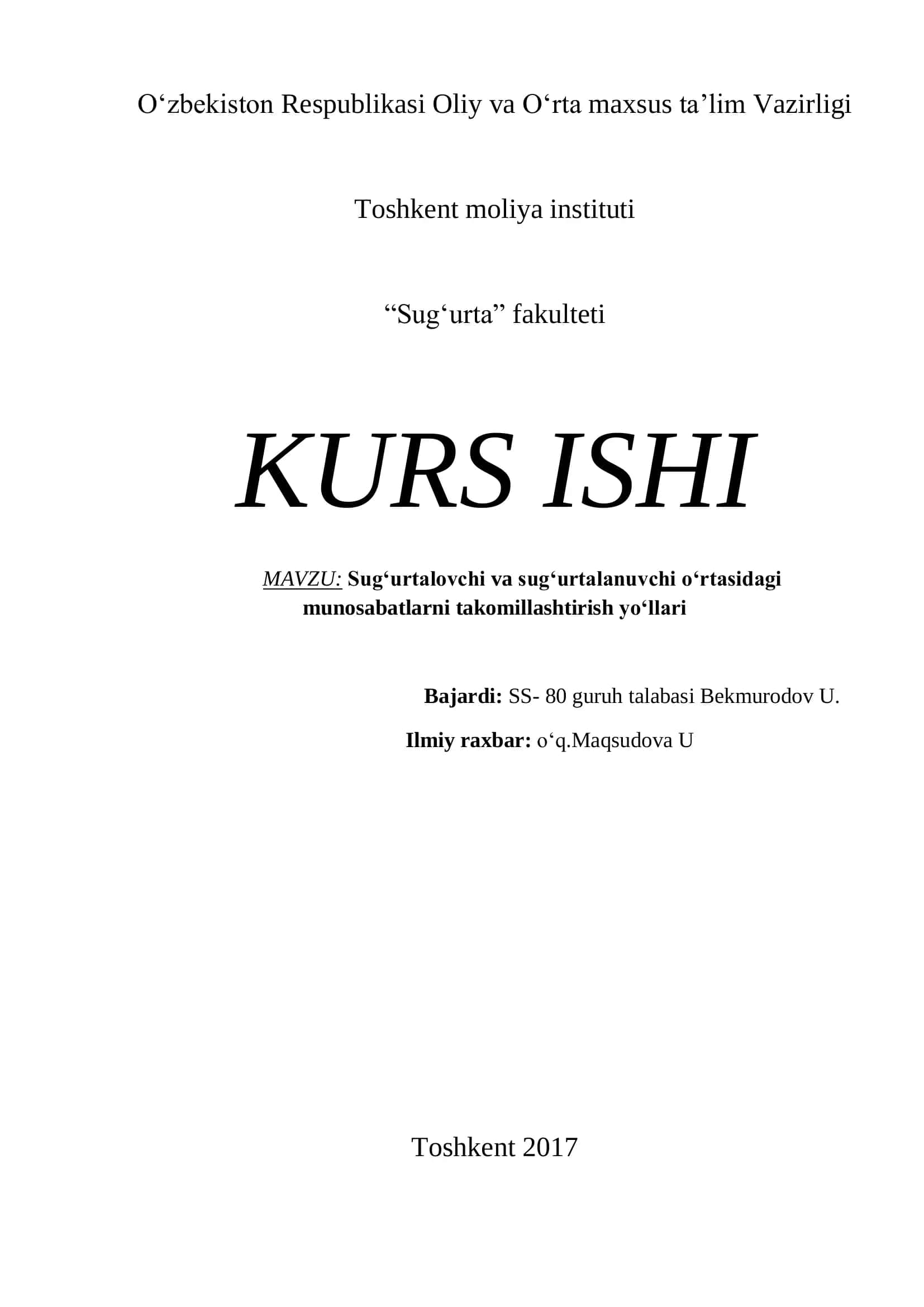 Sug‘urtalovchi va sug‘urtalanuvchi o‘rtasidagi munosabatlarni takomillashtirish yo‘llari 1