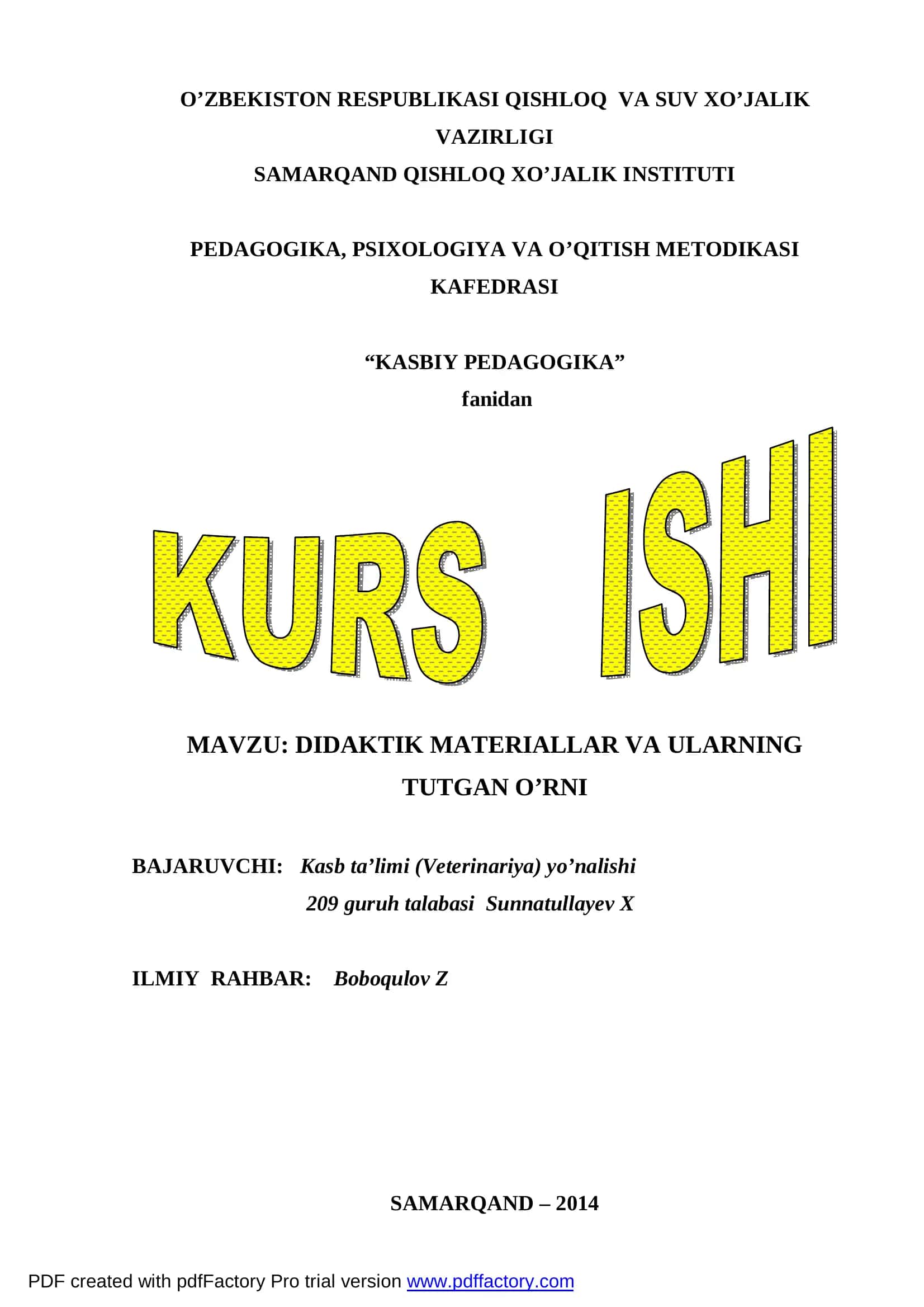DIDAKTIK MATERIALLAR VA ULARNING TUTGAN O’RNI 1