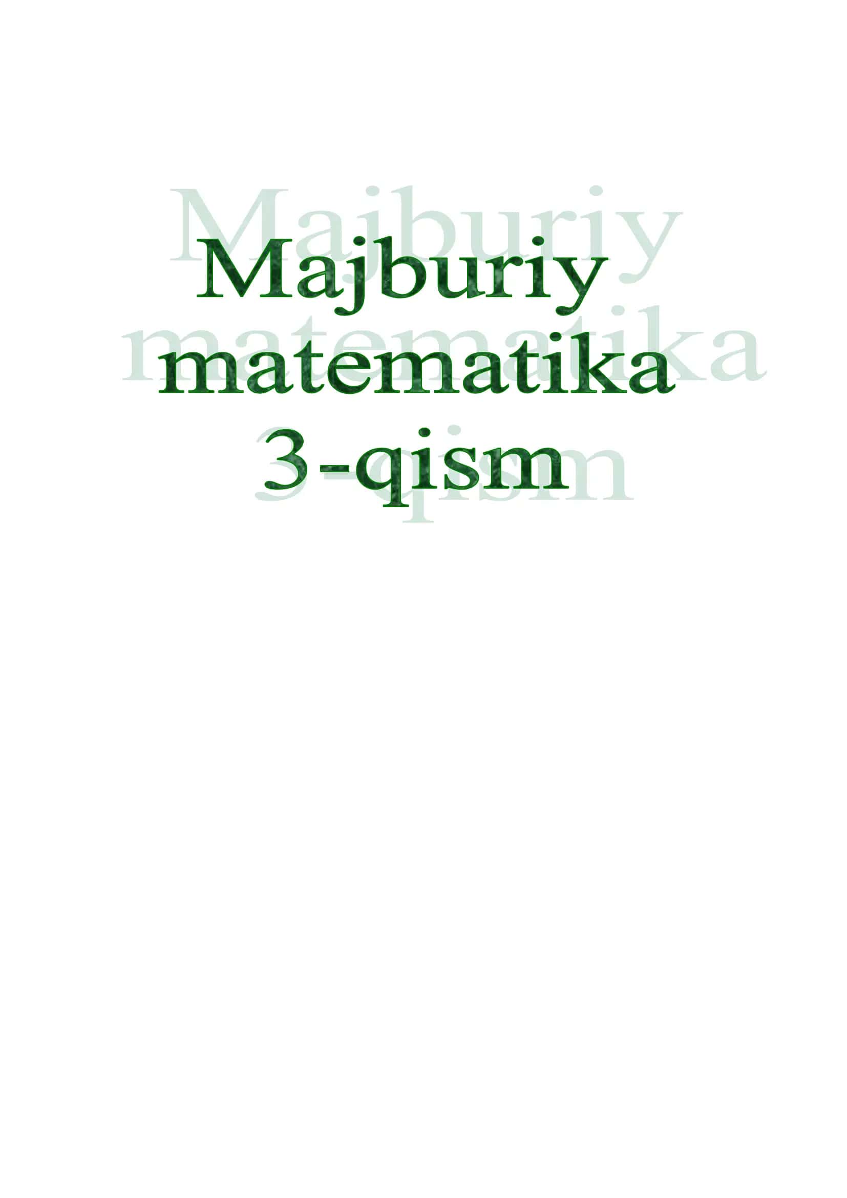 Majburiy matematikadan testlar 1