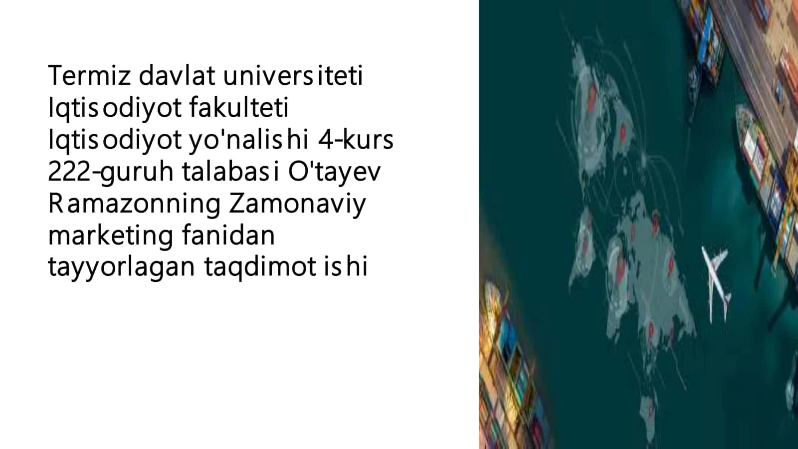 Taqsimot(place)siyosati va logistika 1