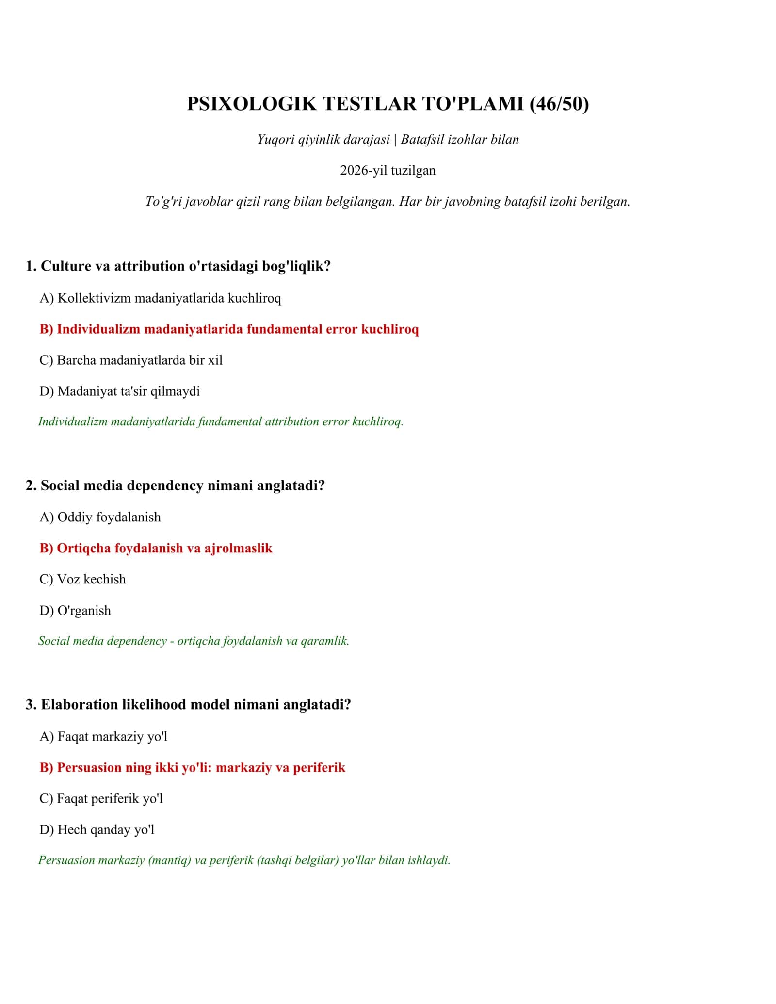 PSIXOLOGIK TESTLAR TO'PLAMI (46/50) 1
