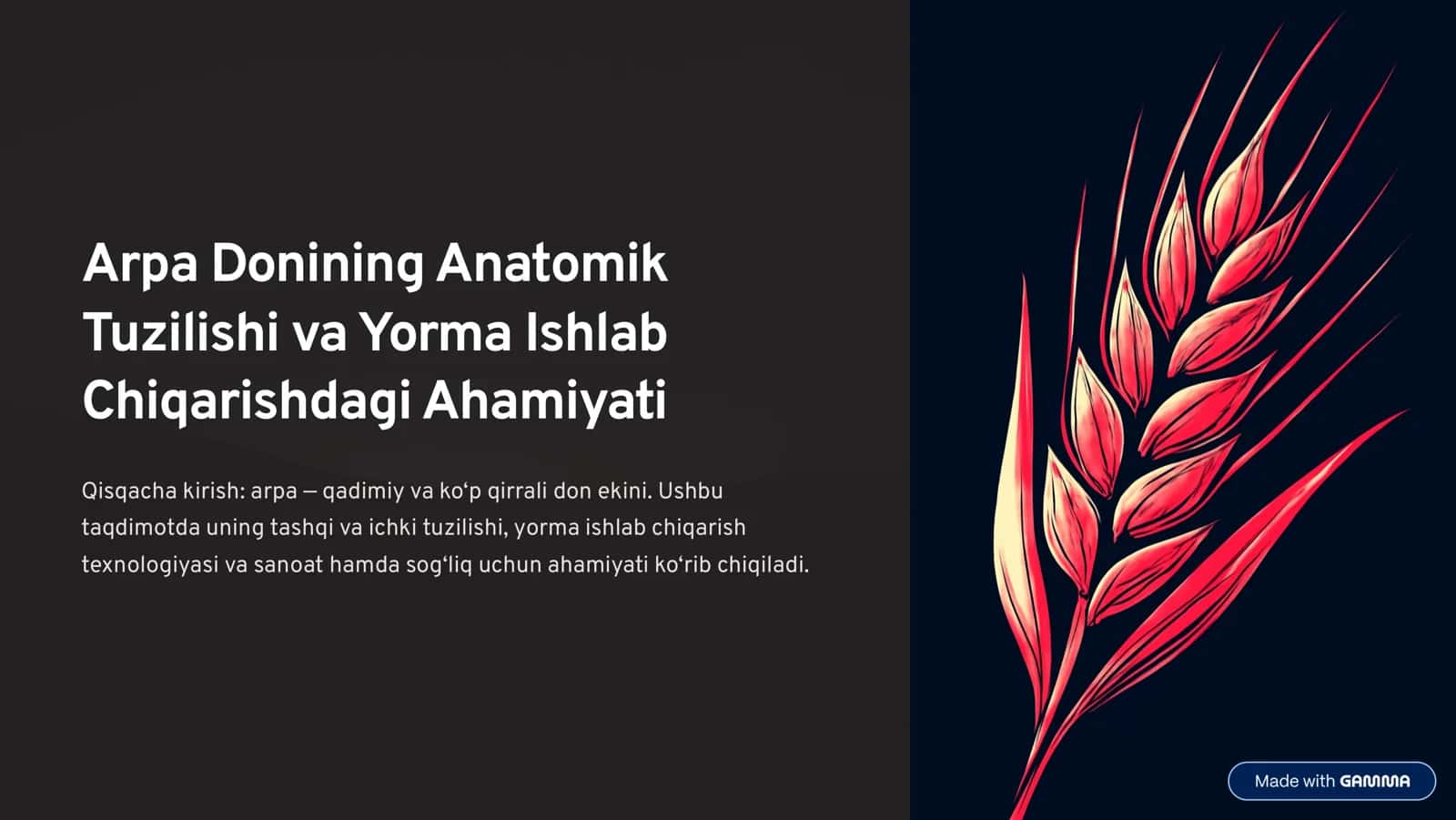 Arpa Donining Anatomik Tuzilishi va Yorma Ishlab Chiqarishdagi Ahamiyati 1