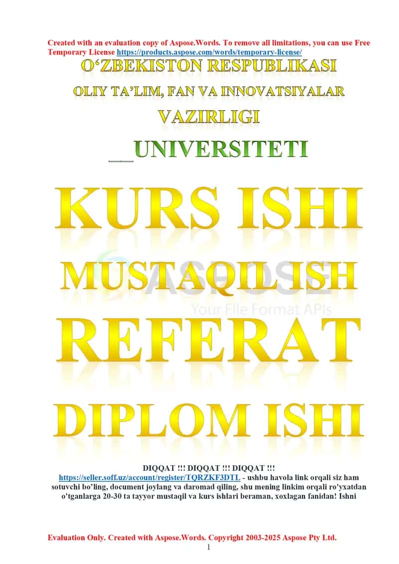 Kurs ishi “Yo‘l harakati xavfsizligini oshirish bo‘yicha tadqiqot (Nazarbek ko‘chasi, Uchtepa tumani)” 1