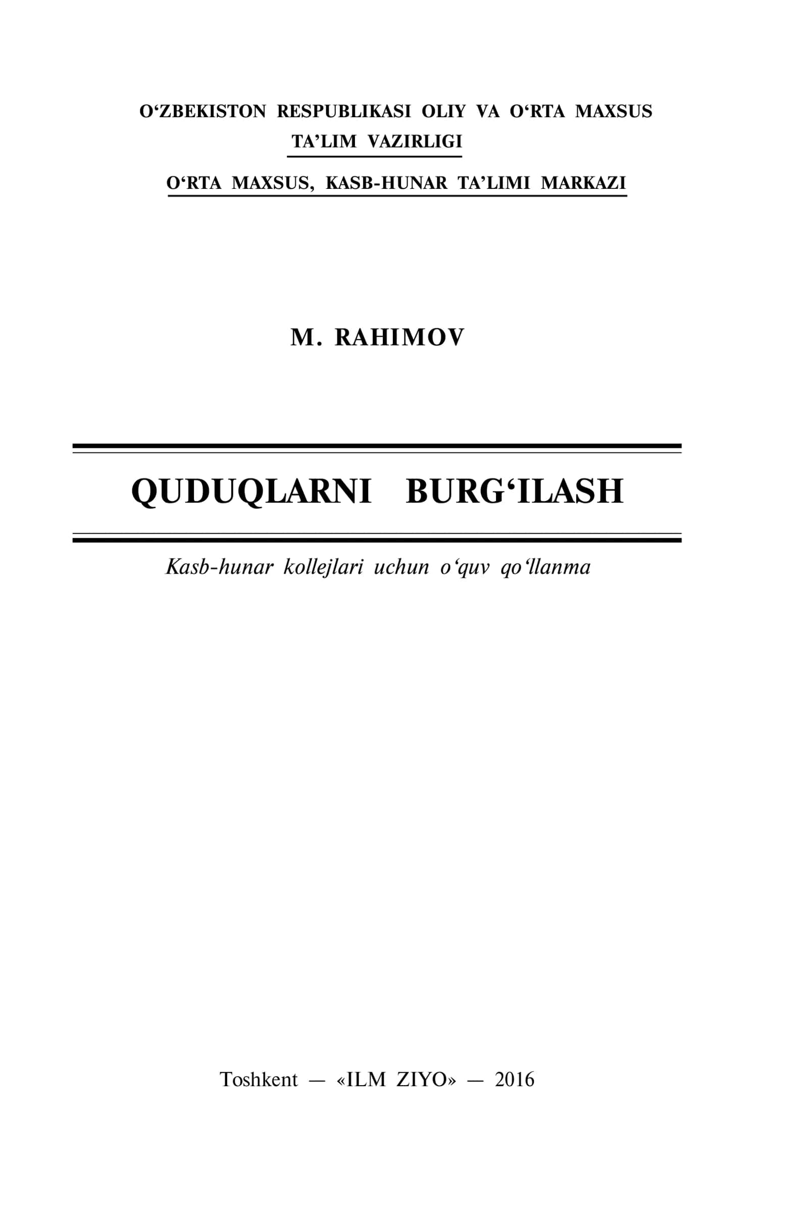 Geologik quduqlarni burg'ilash 1