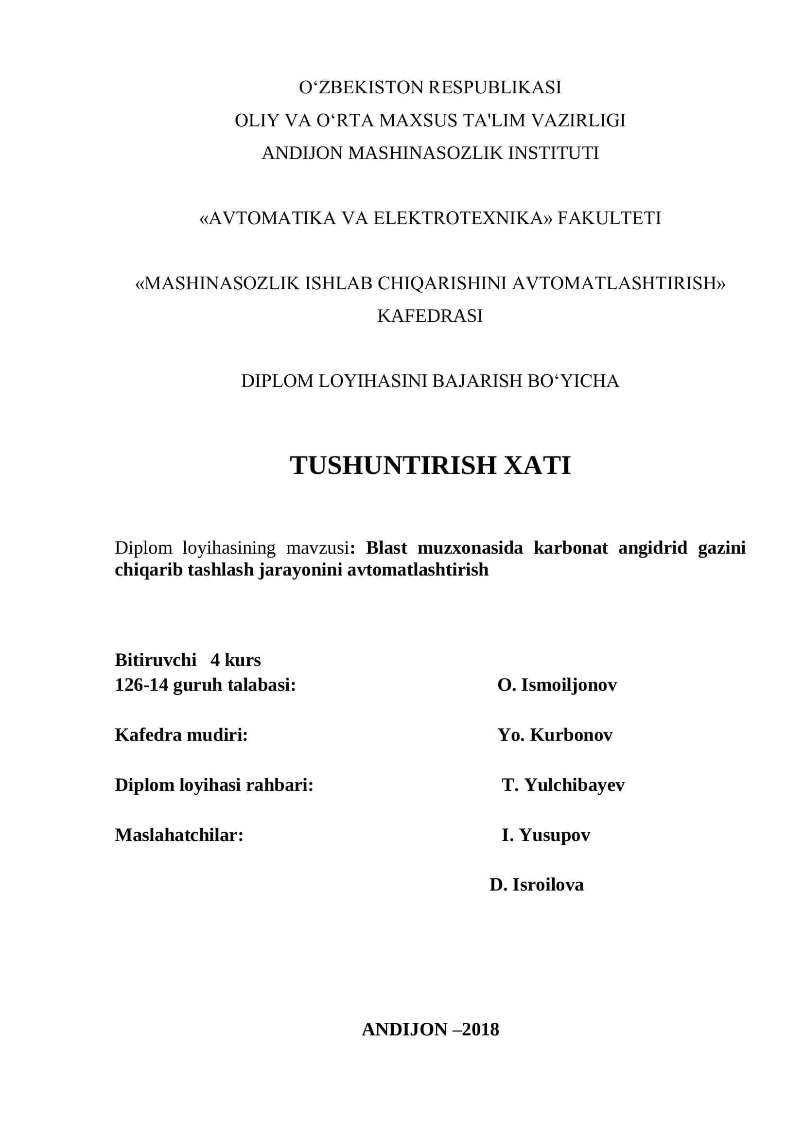 Diplom loyihasi bajarish bo'yicha 1