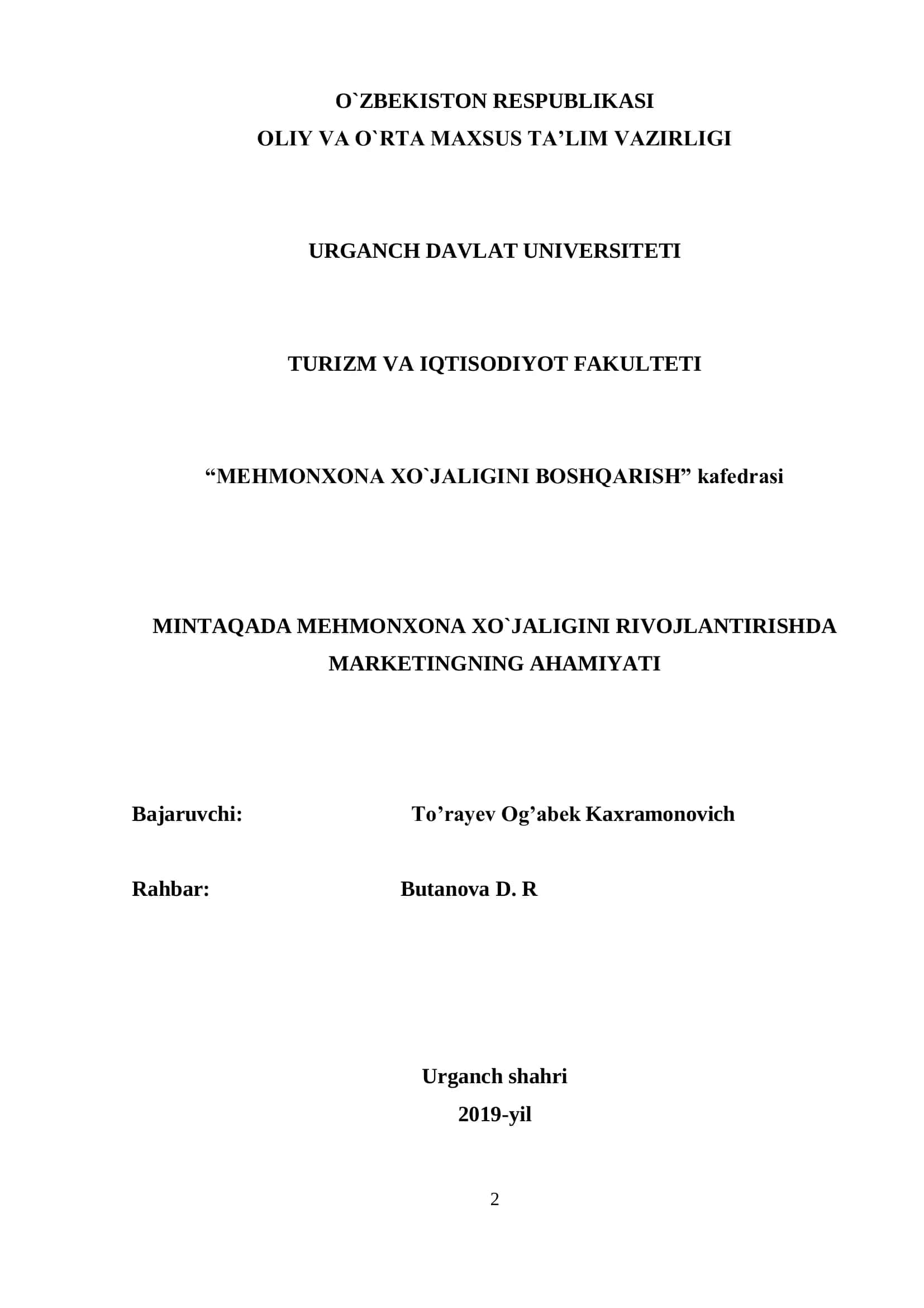 MINTAQADA MEHMONXONA XO‟JALIGINI RIVOJLANTIRISHDA MARKETINGNING AHAMIYATI 1