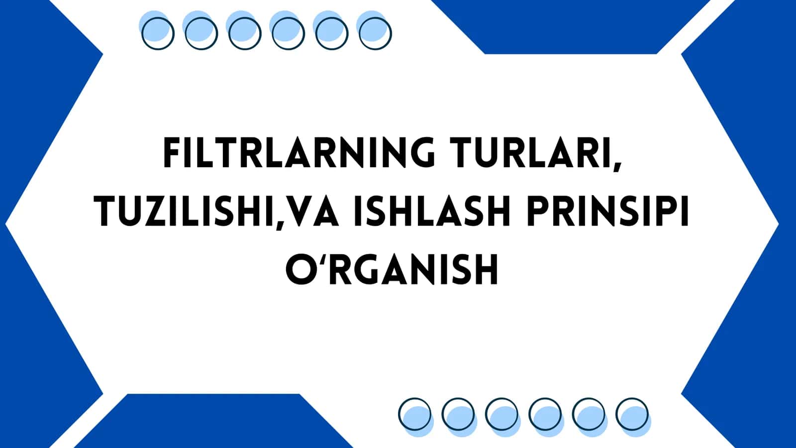 Filtrlar turlari 1