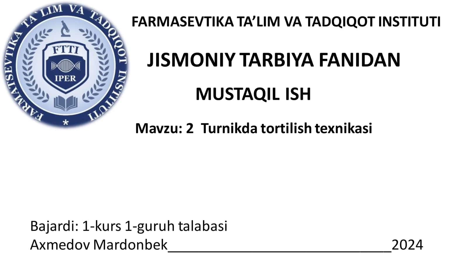 Turnikda tortilish texnikasi 1