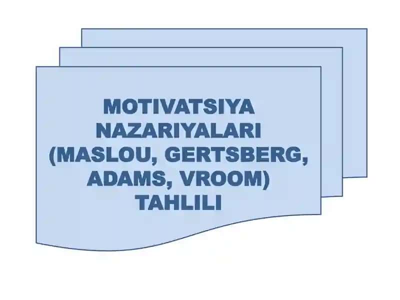 HRM da motivatsiya nazariyalari tahlili. Taqdimot