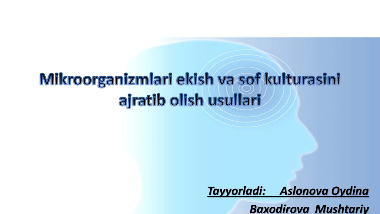 Mikroorganizmlari ekish va sof kulturasini ajratib olish usullari 1