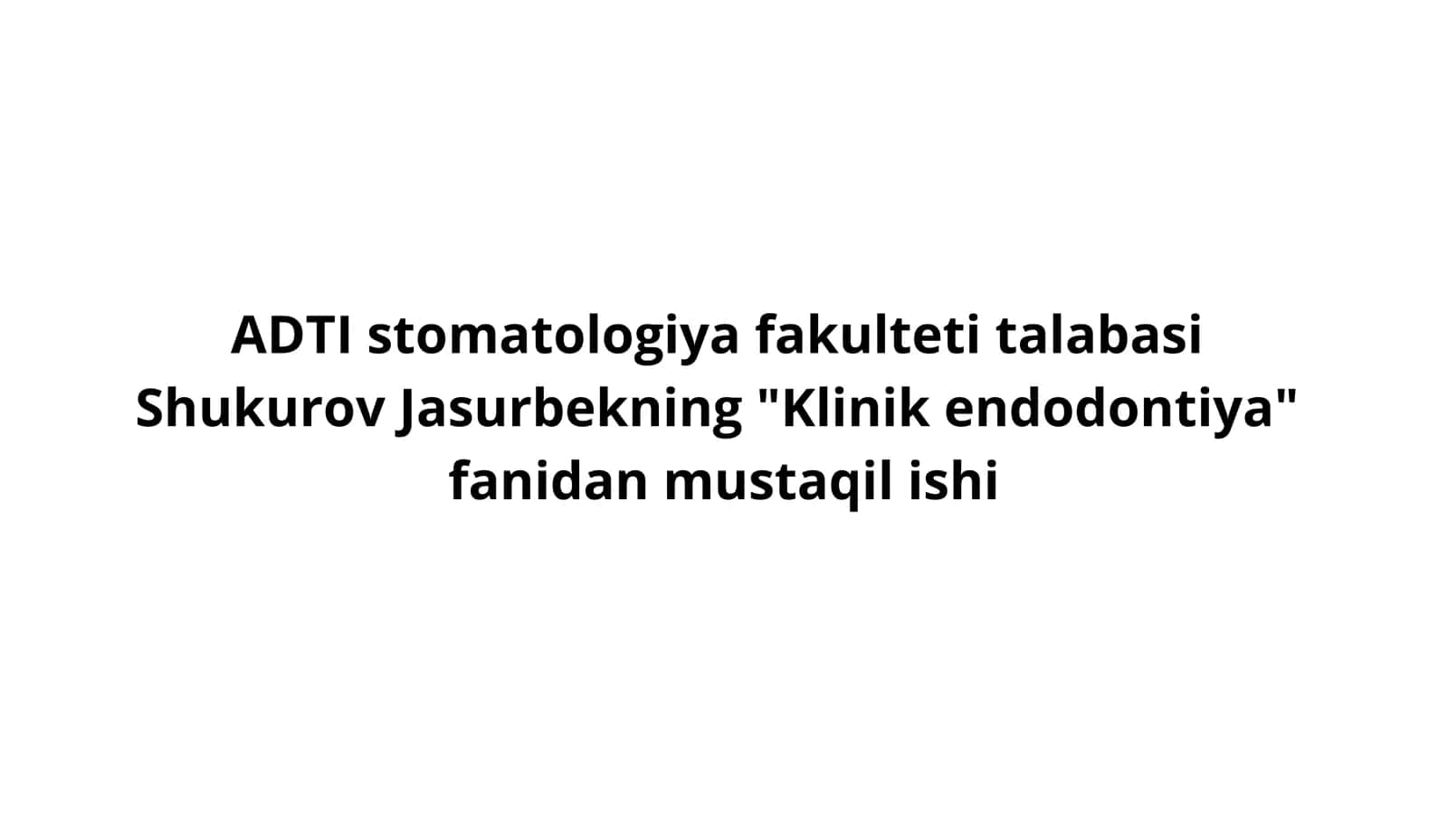 Oʻʻtkir periodontit uchun birinchi yordam 1