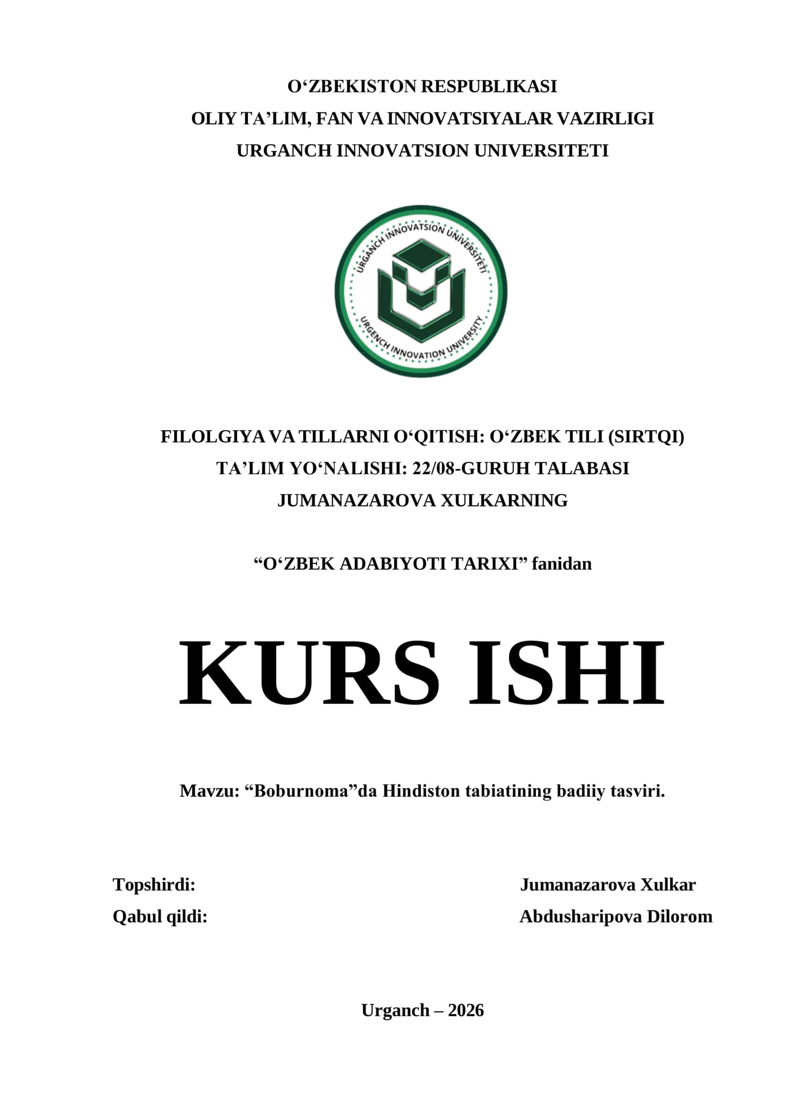 “Boburnoma”da Hindiston tabiatining badiiy tasviri 1