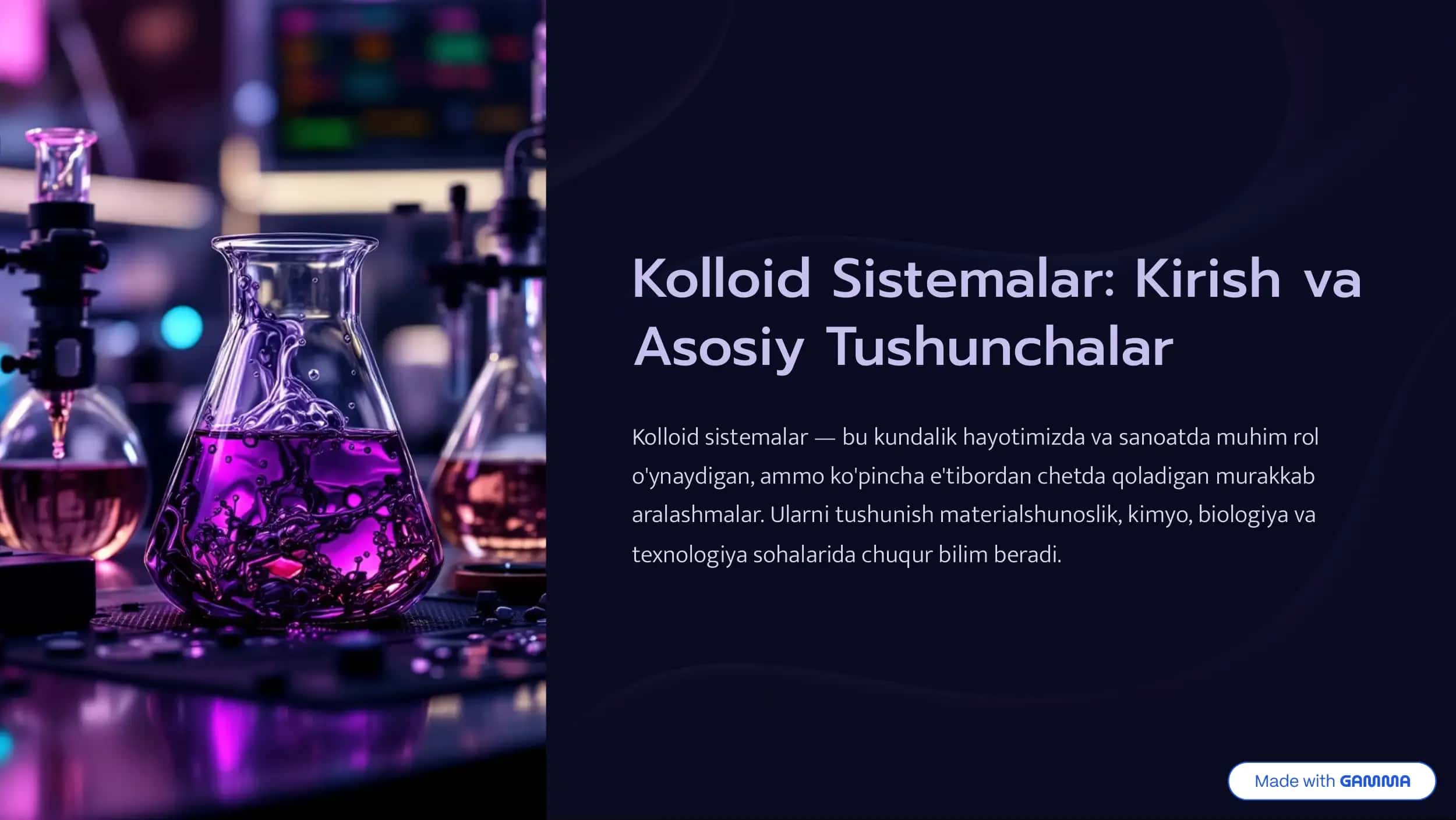 Kolloid Sistemalar: Kirish va Asosiy Tushunchalar 1
