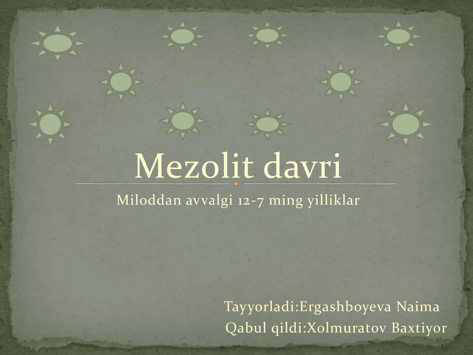 Mezolit davri 1