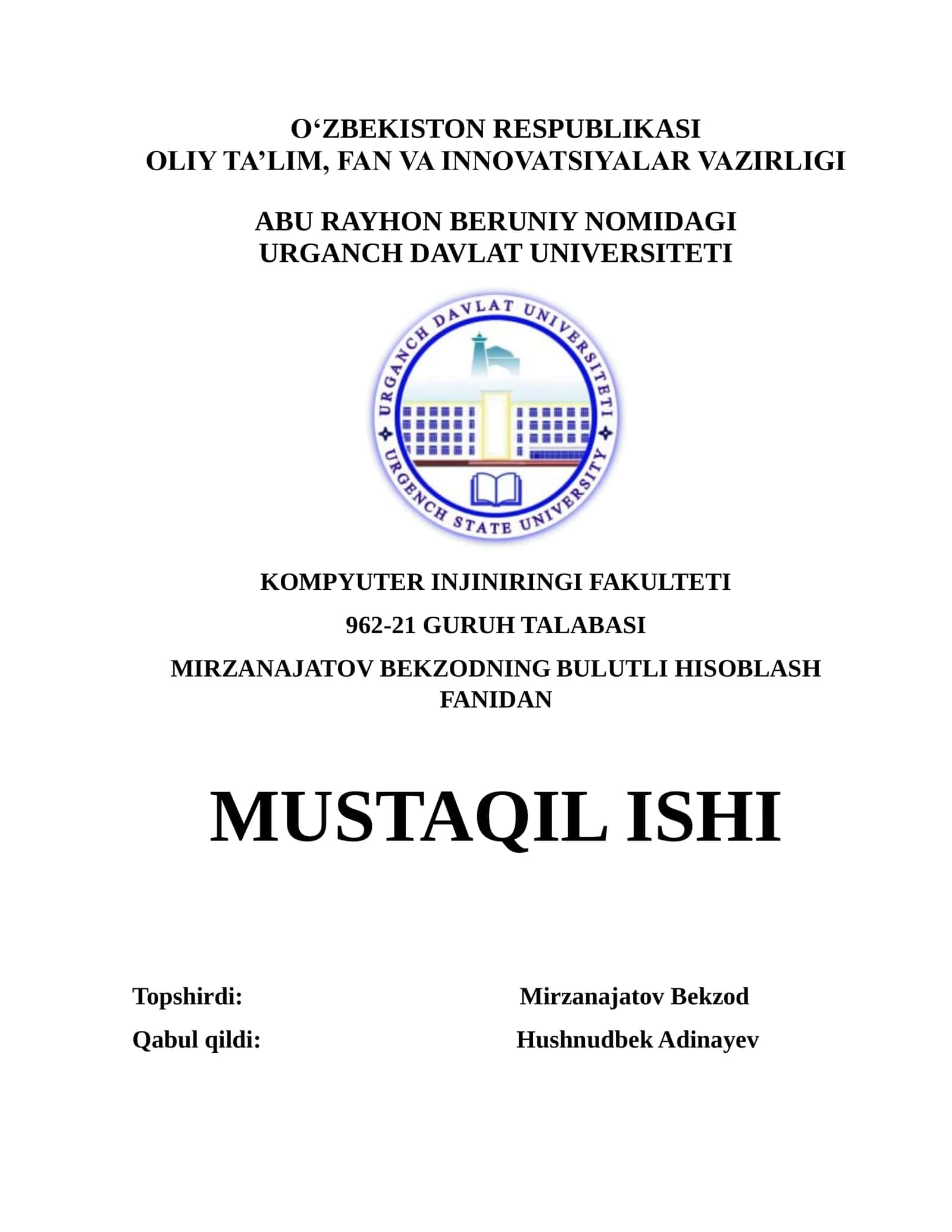 Mavzu: Paas Infratuzimasini yaratish va foydalanish. 1