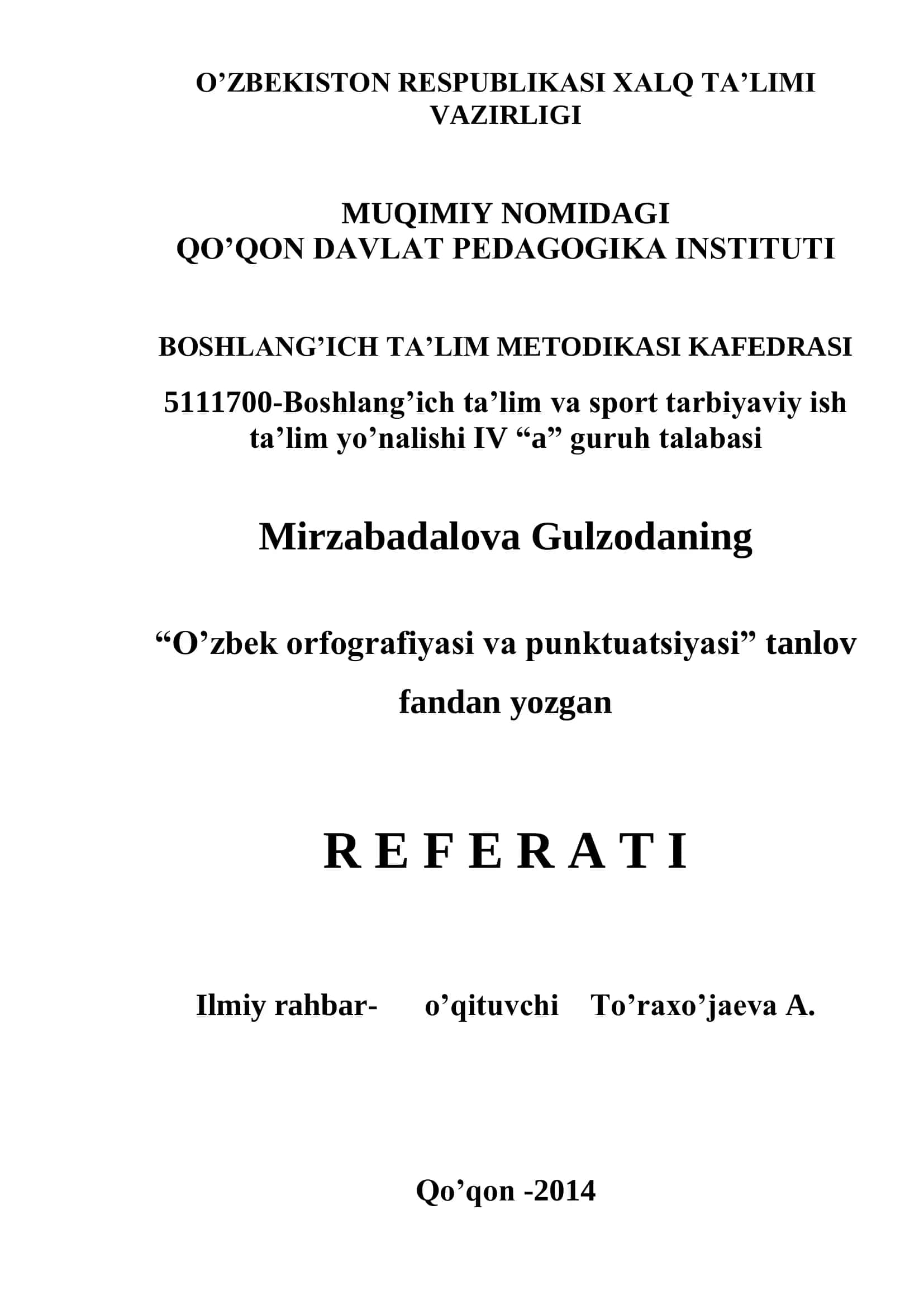 O'zbek orfografiyasi va punktuatsiyasi tanlovi 1
