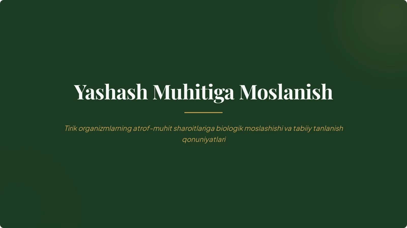 yashash muhitiga moslanish 1