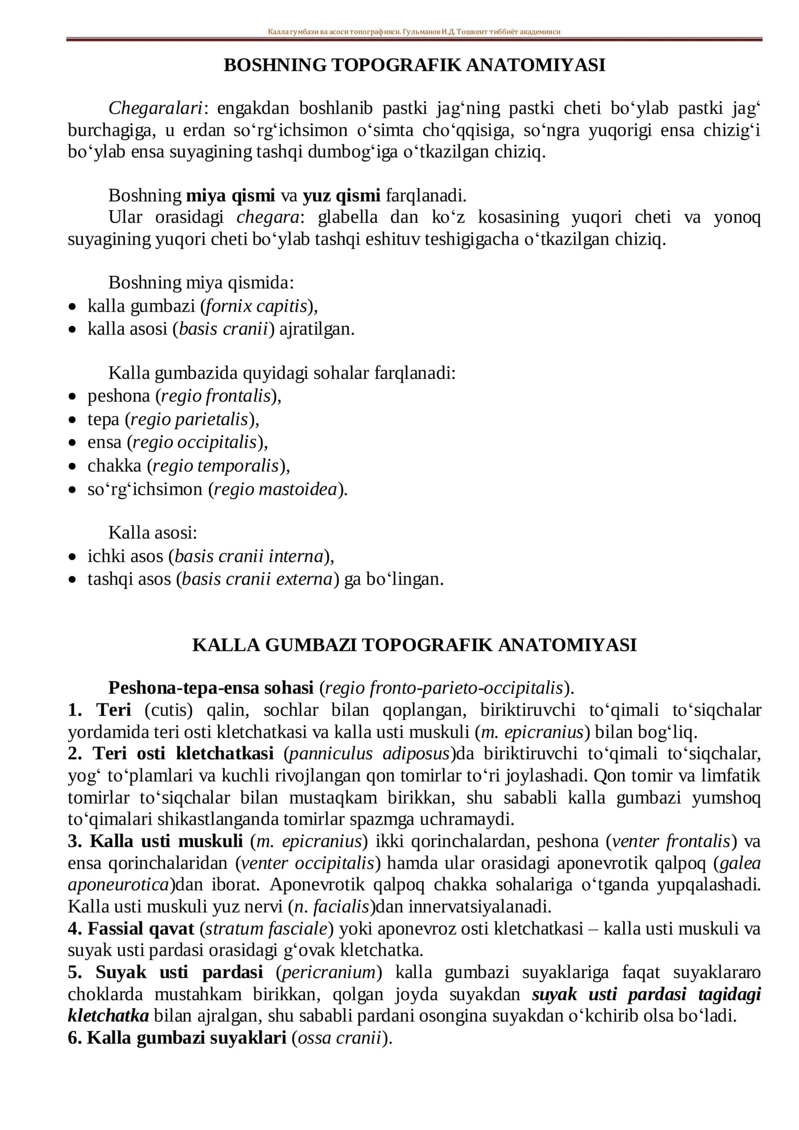 Boshning topografik anatomiyasi 1