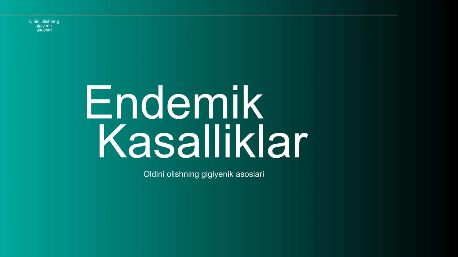 Endemik Kasalliklar Oldini Olishning Gigiyenik Asoslari 1