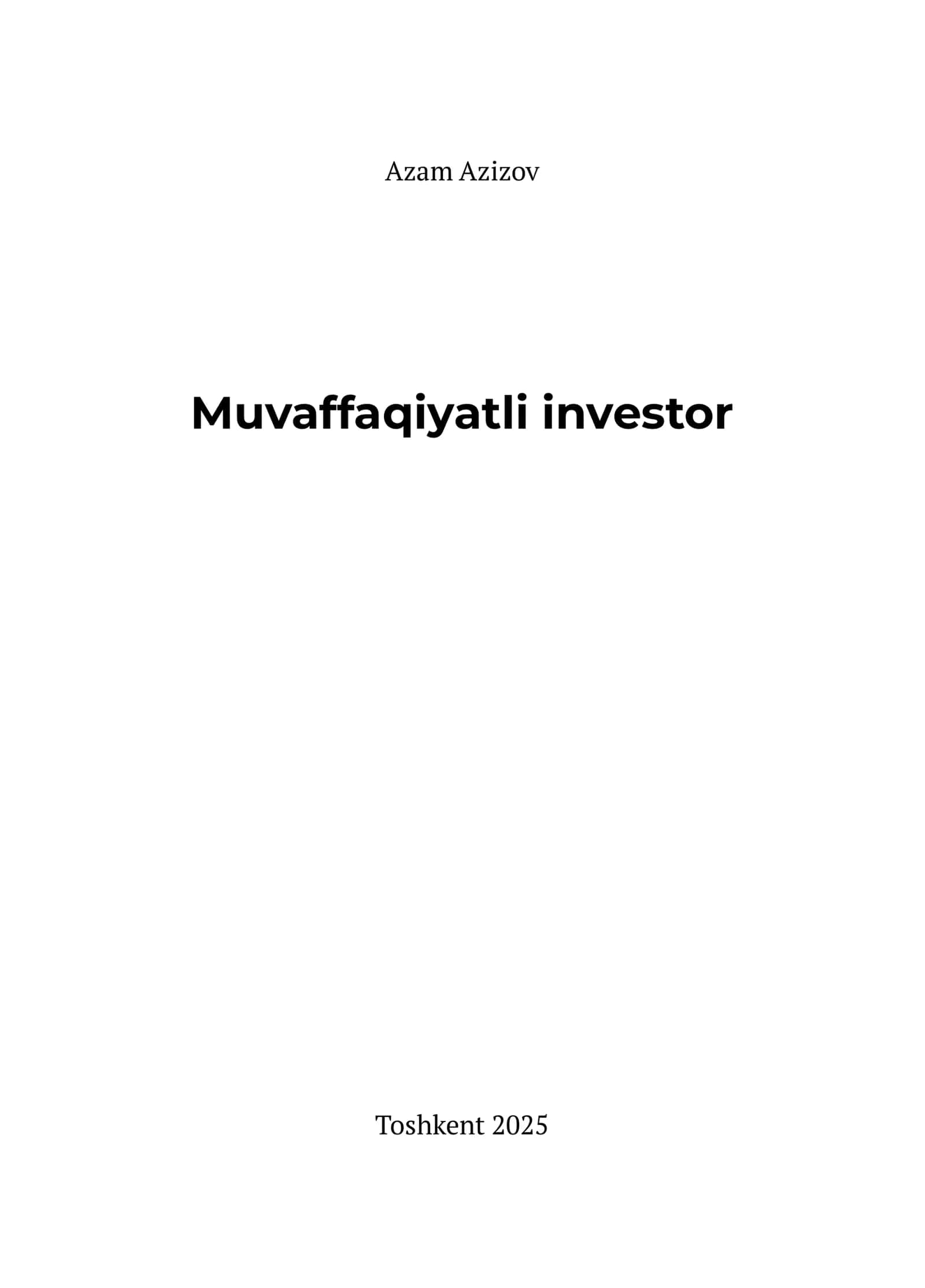Muvaffaqiyatli investor 1