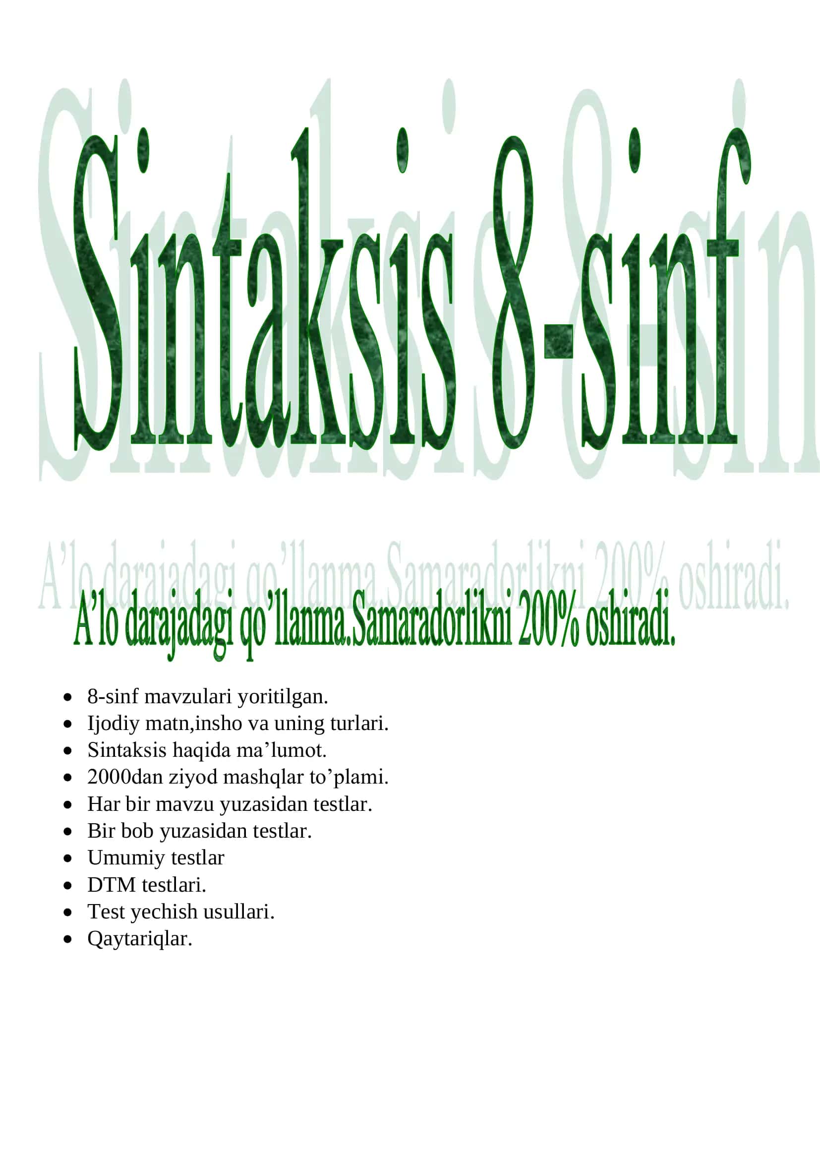 Sintaksis. Ijodiy matn, insho va uning turlari 1