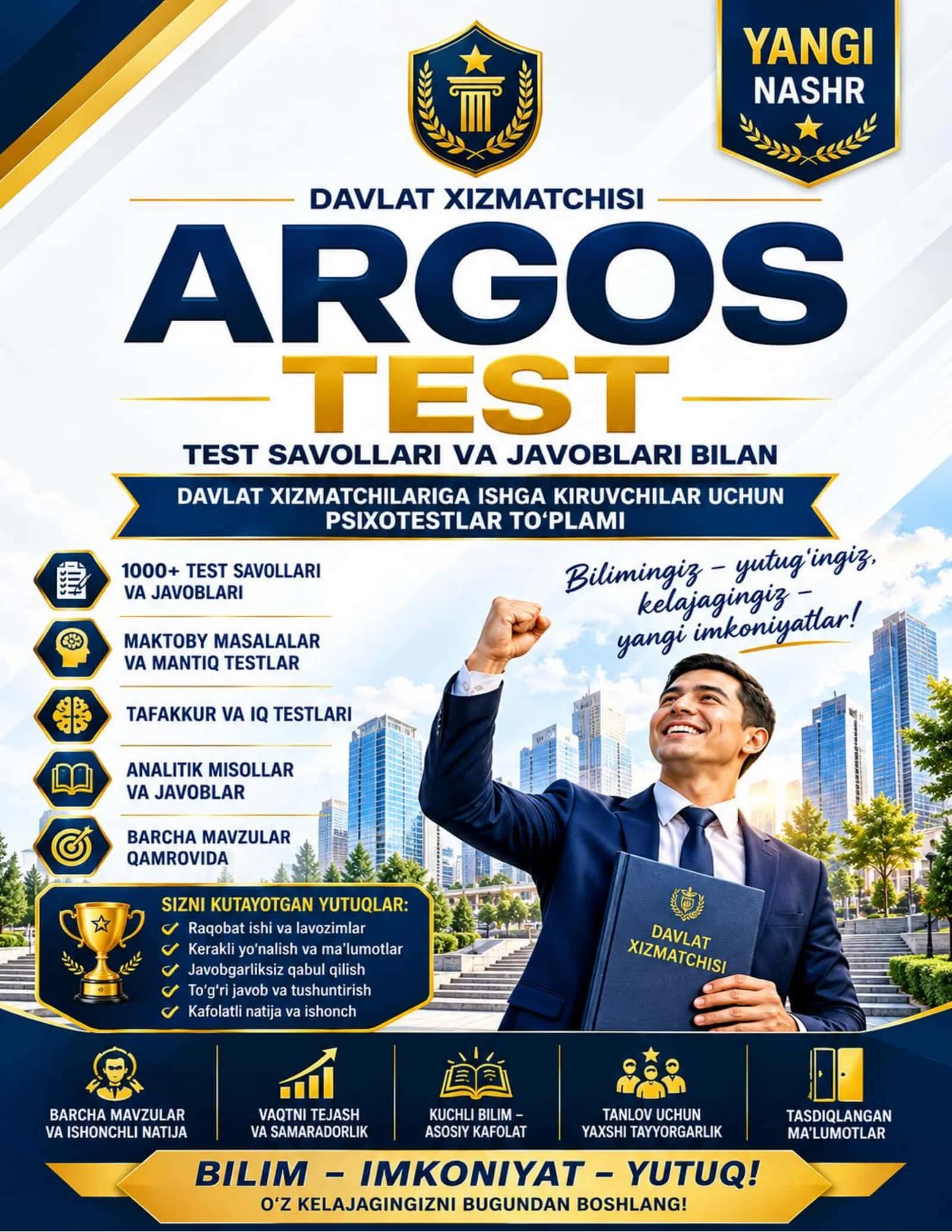 📚 ARGOS testlari  —  2026 YANGI NASHR  | 1000+ savollar va javoblar 1