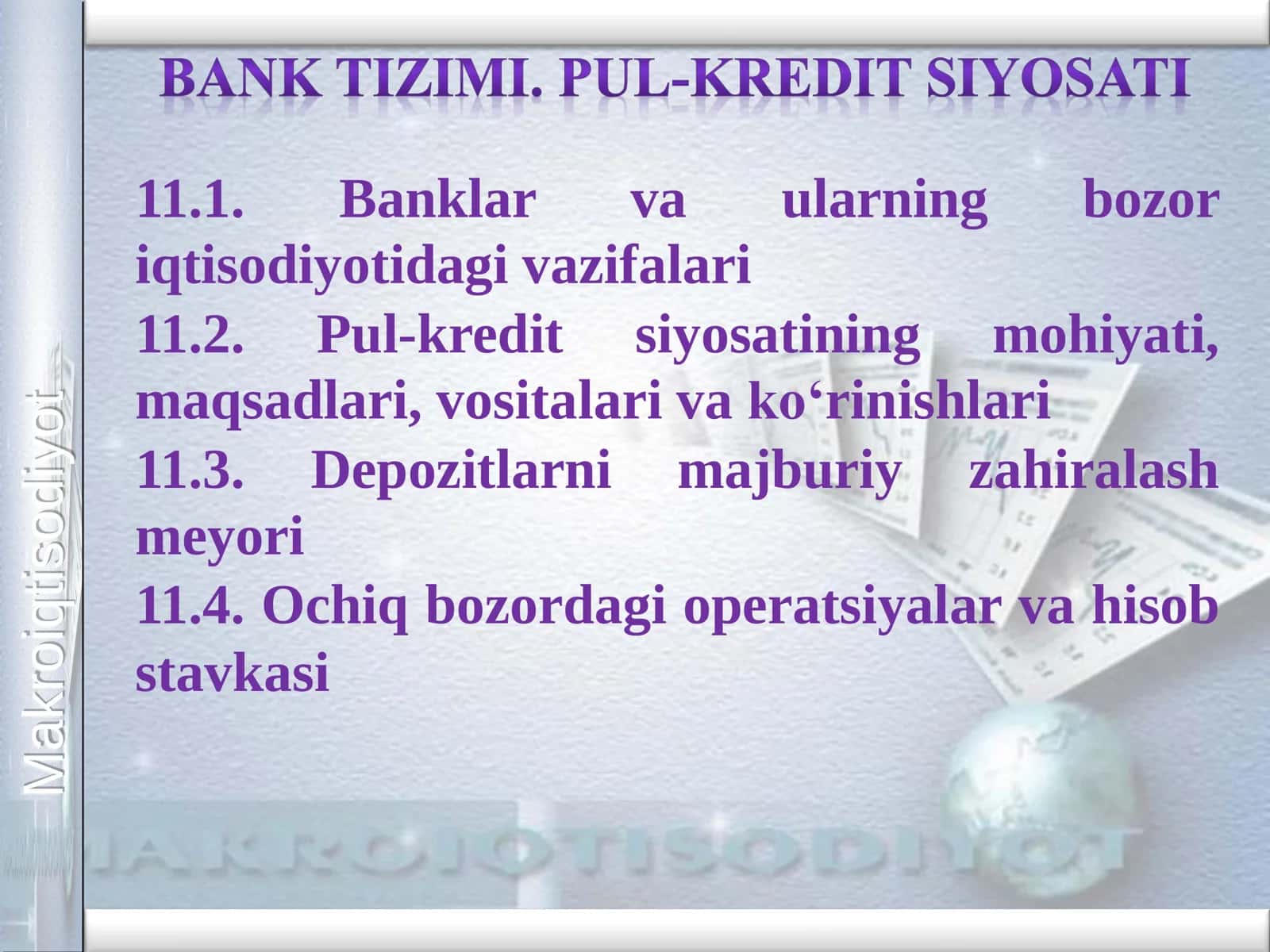 pul kredit siyosati 1