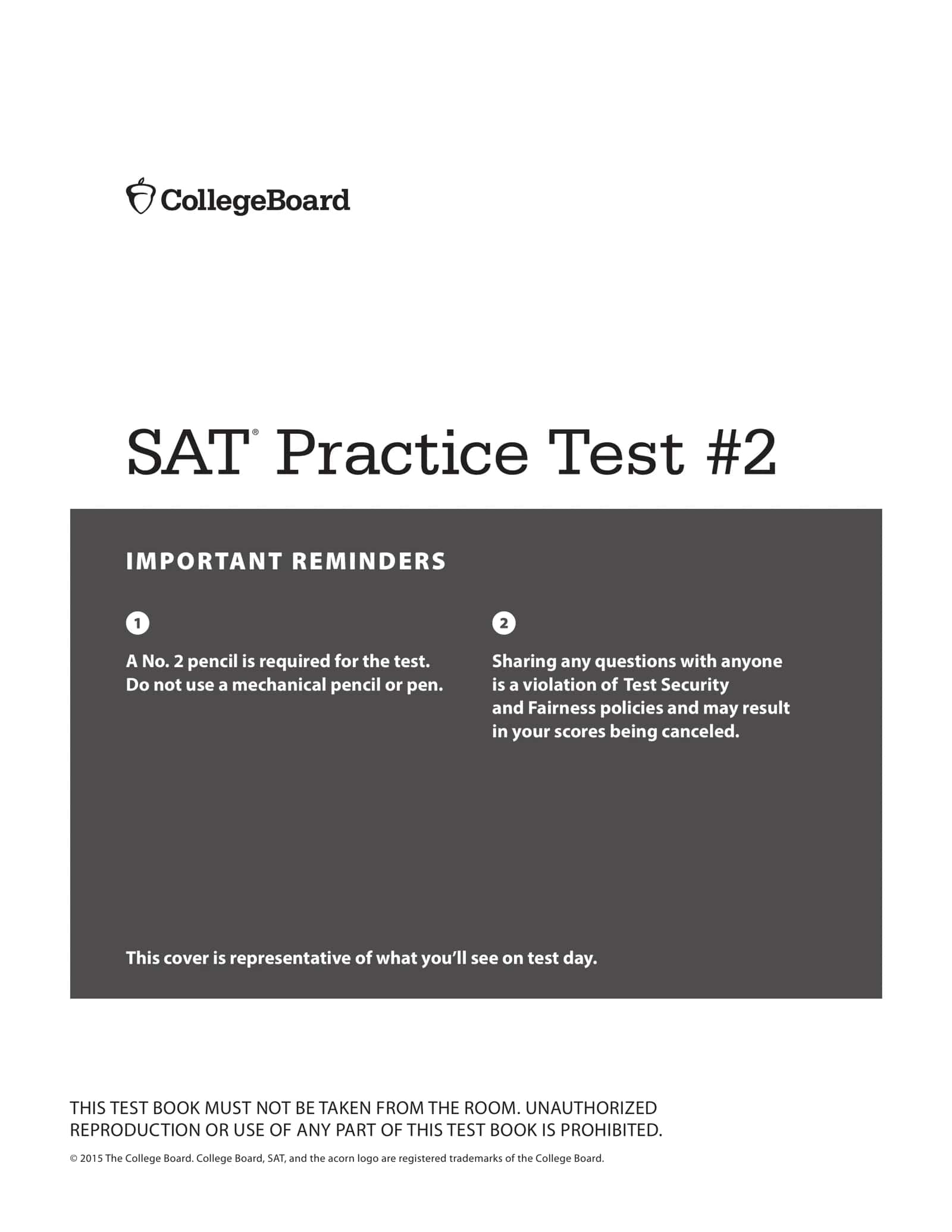 SAT Practice Test #2 1