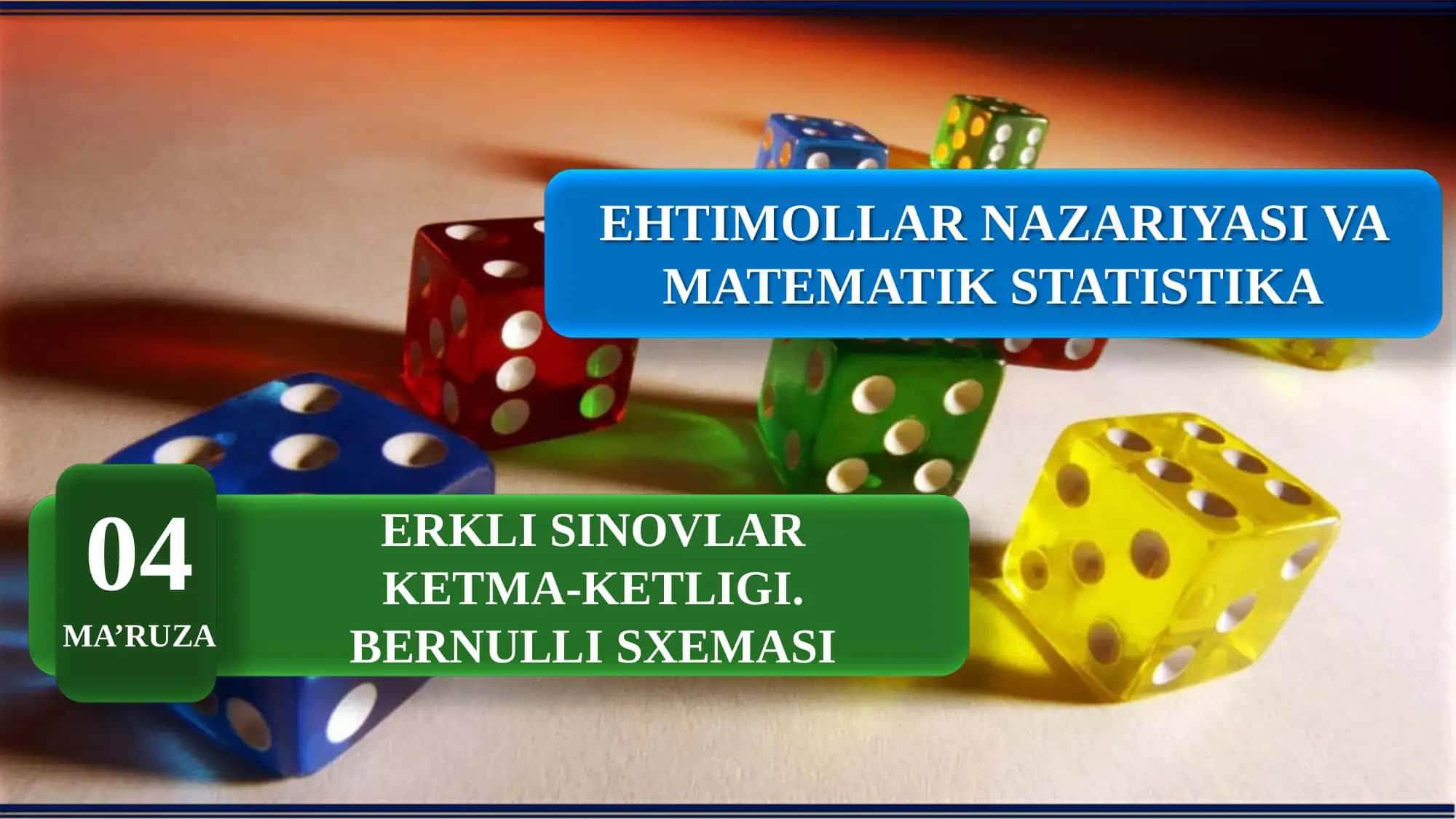 Erkli sinovlar ketma-ketligi. Bernulli sxemasi 1
