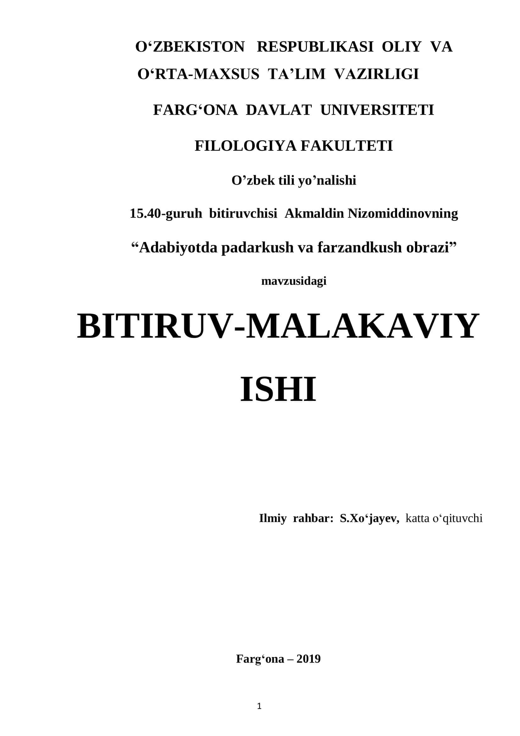 Adabiyotda padarkush va farzandkush obrazi 1