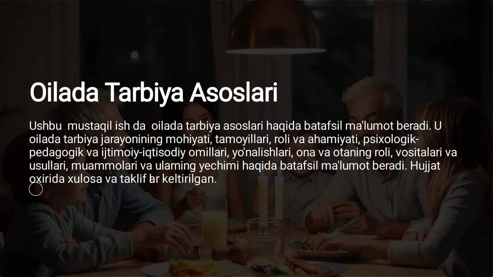 Oilada Tarbiya Asoslari 1