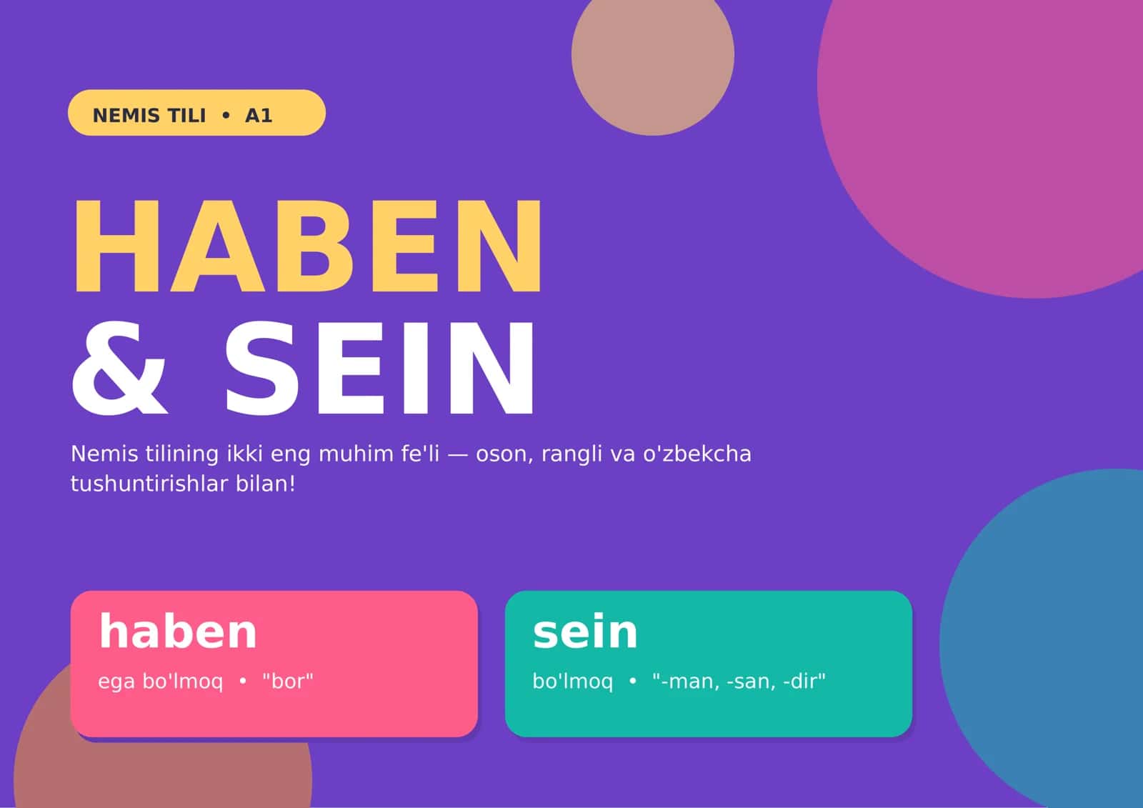 Nemis tili haben va sein fellari 1