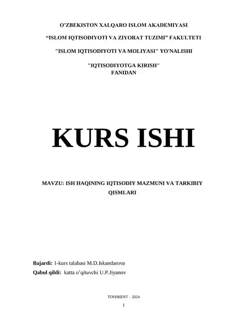 IQTISODIYOTGA KIRISH 1