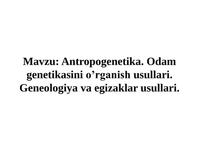 Antropogenetika
