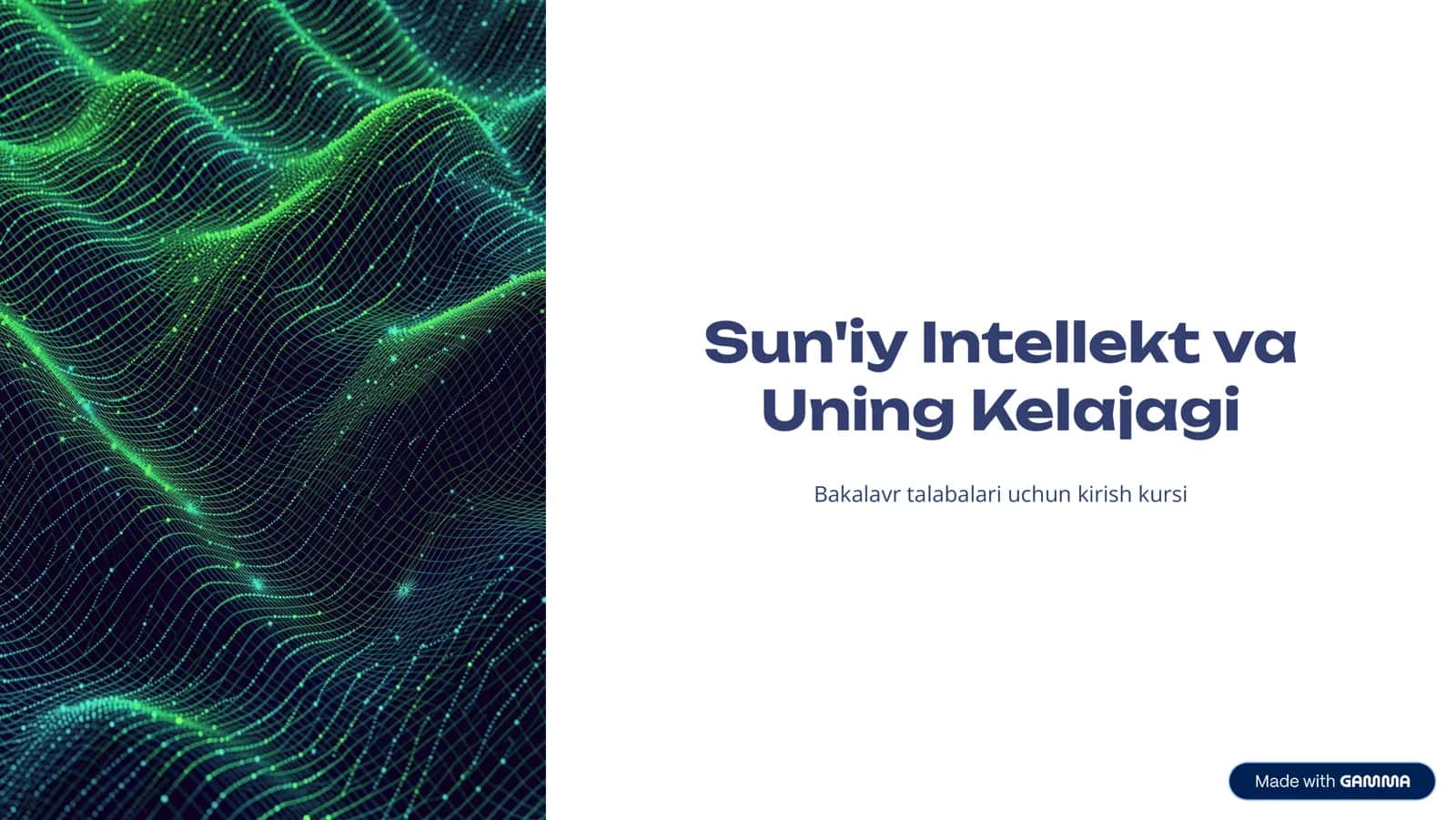 Sun'iy Intellekt va Uning Kelajagi Bakalavr talabalari uchun kirish kursi 1