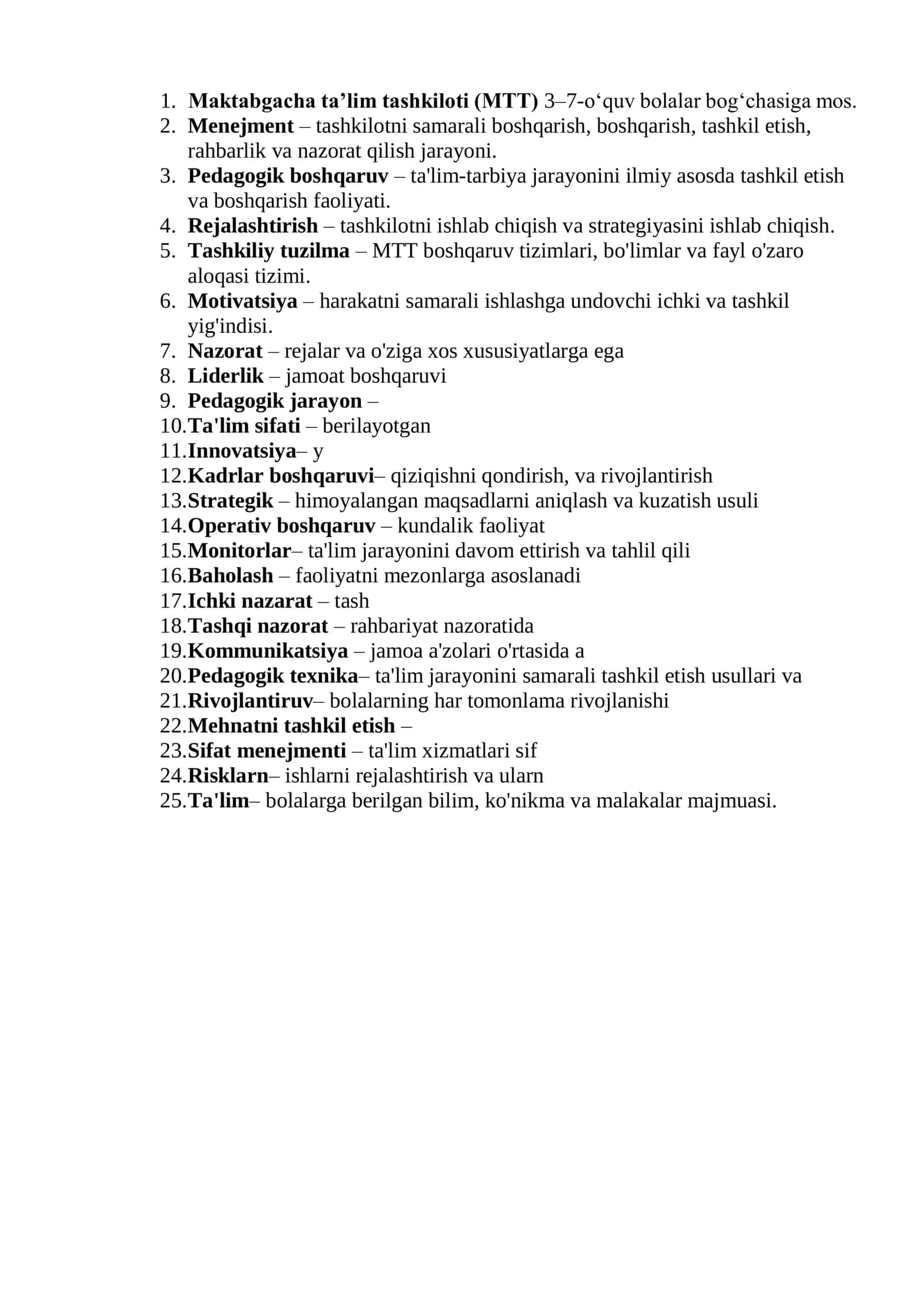 Maktabgacha taʼlim tashkiloti (MTT) 3–7-oʻquv bolalar bogʻchasiga mos 1