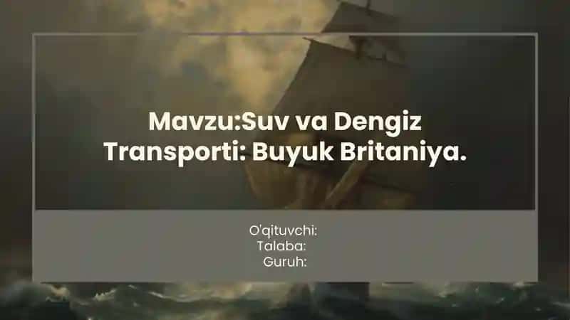 Mustaqil Ish Suv va Dengiz Transporti 1