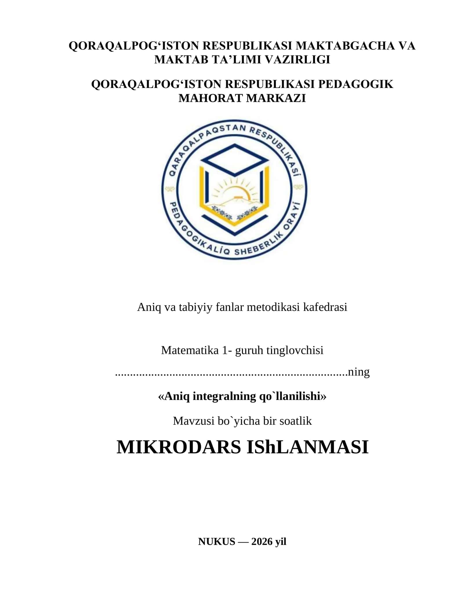 Aniq integralning qo‘llanilishi 1