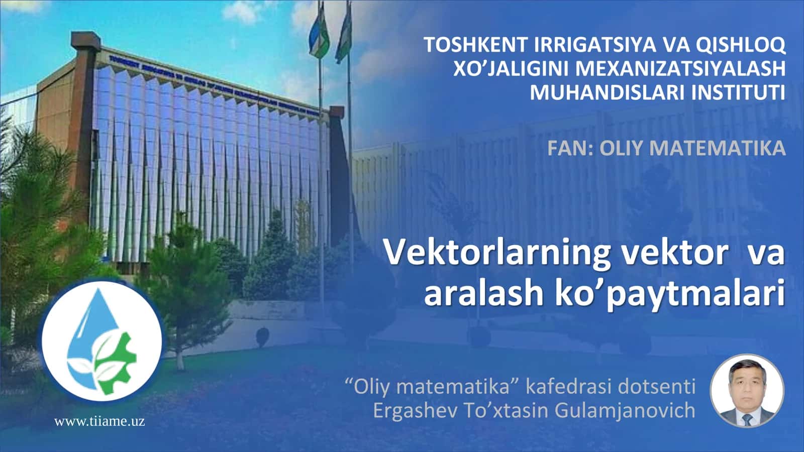 Vektorlarning vektor va aralash koʼpaytmalari 1
