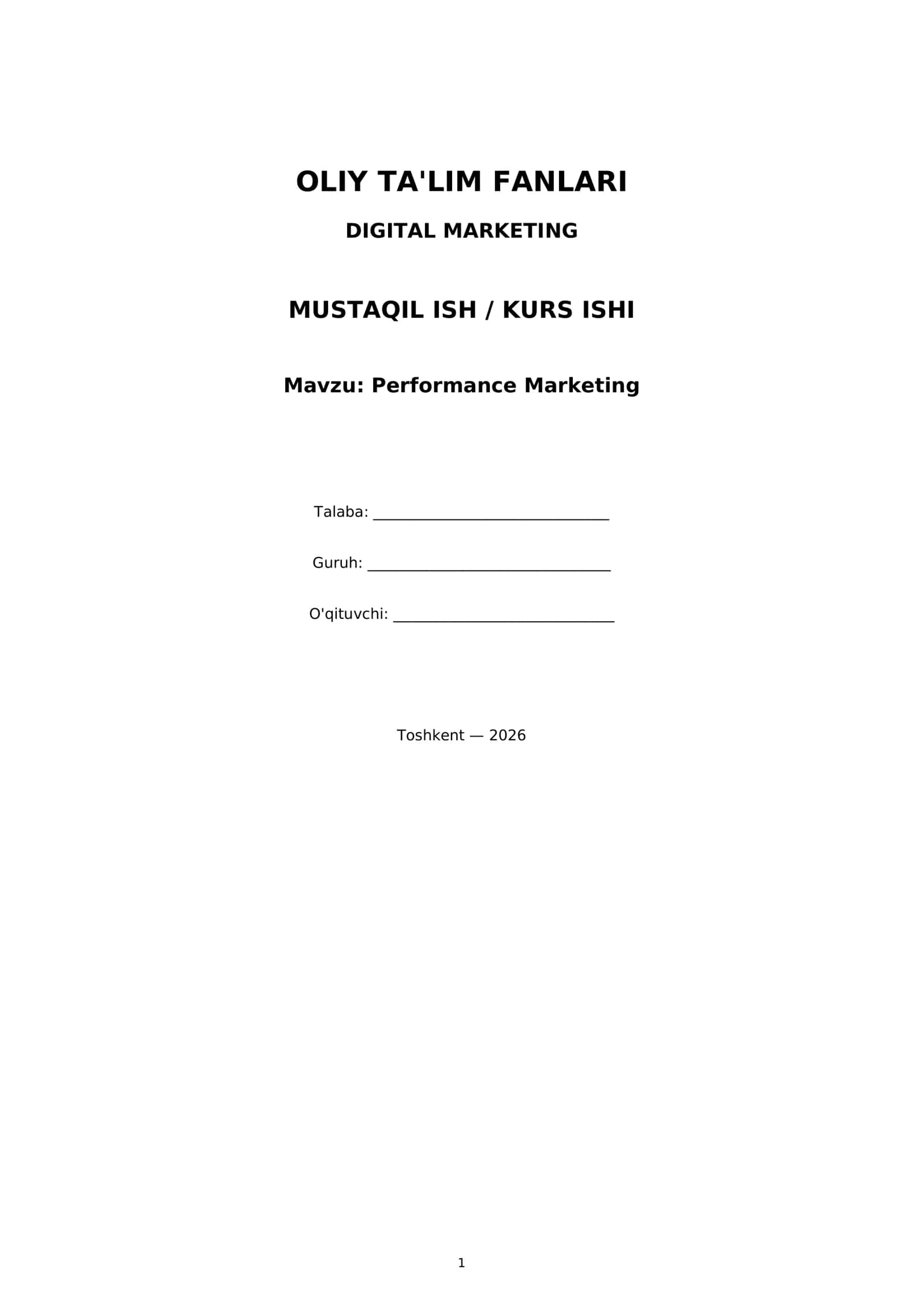 Performance Marketing 1