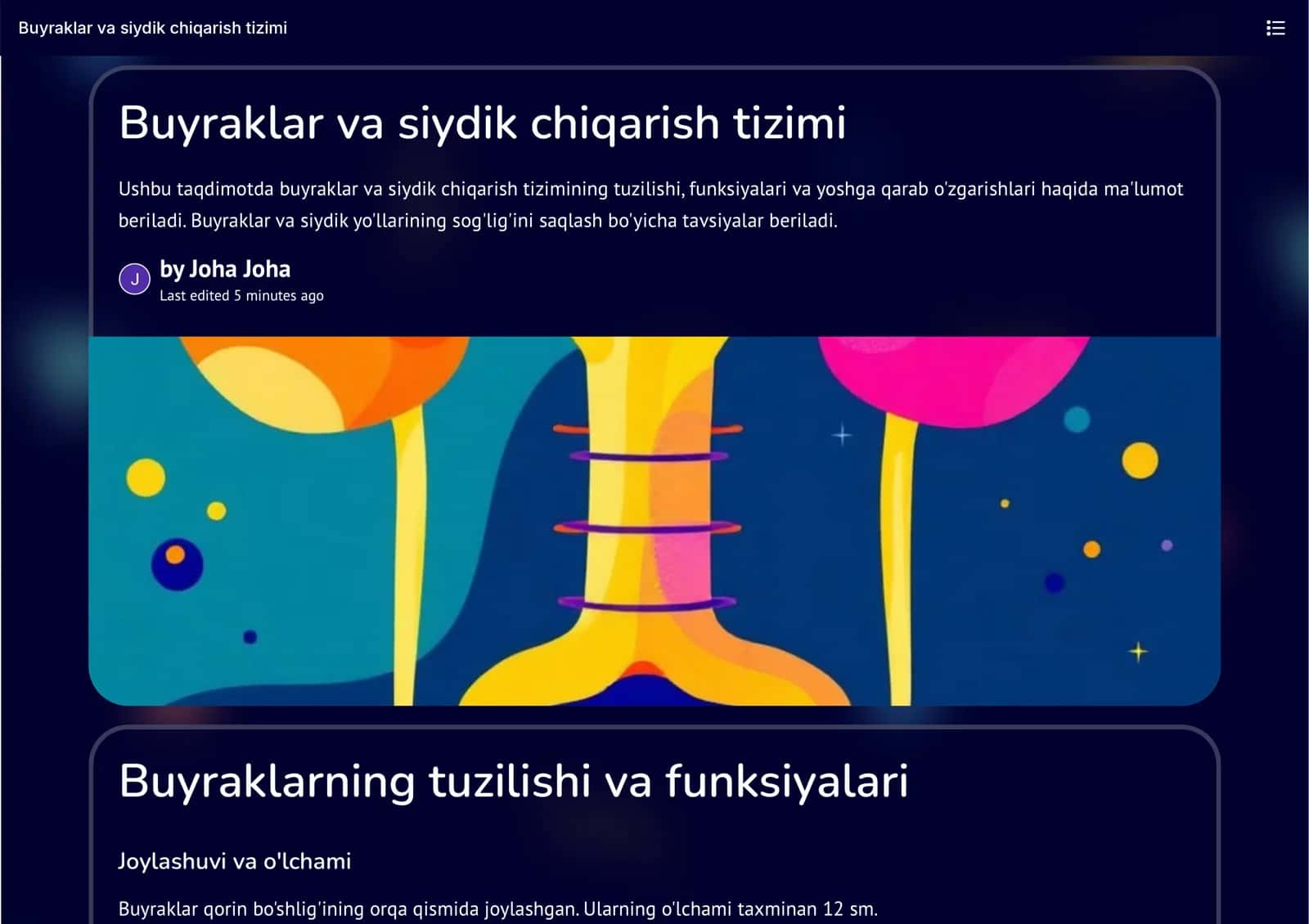 Siydik va buyrak chiqarish tizimi 1