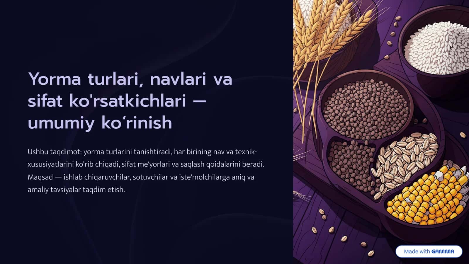 Yorma turlari, navlari va sifat ko'rsatkichlari 4 1