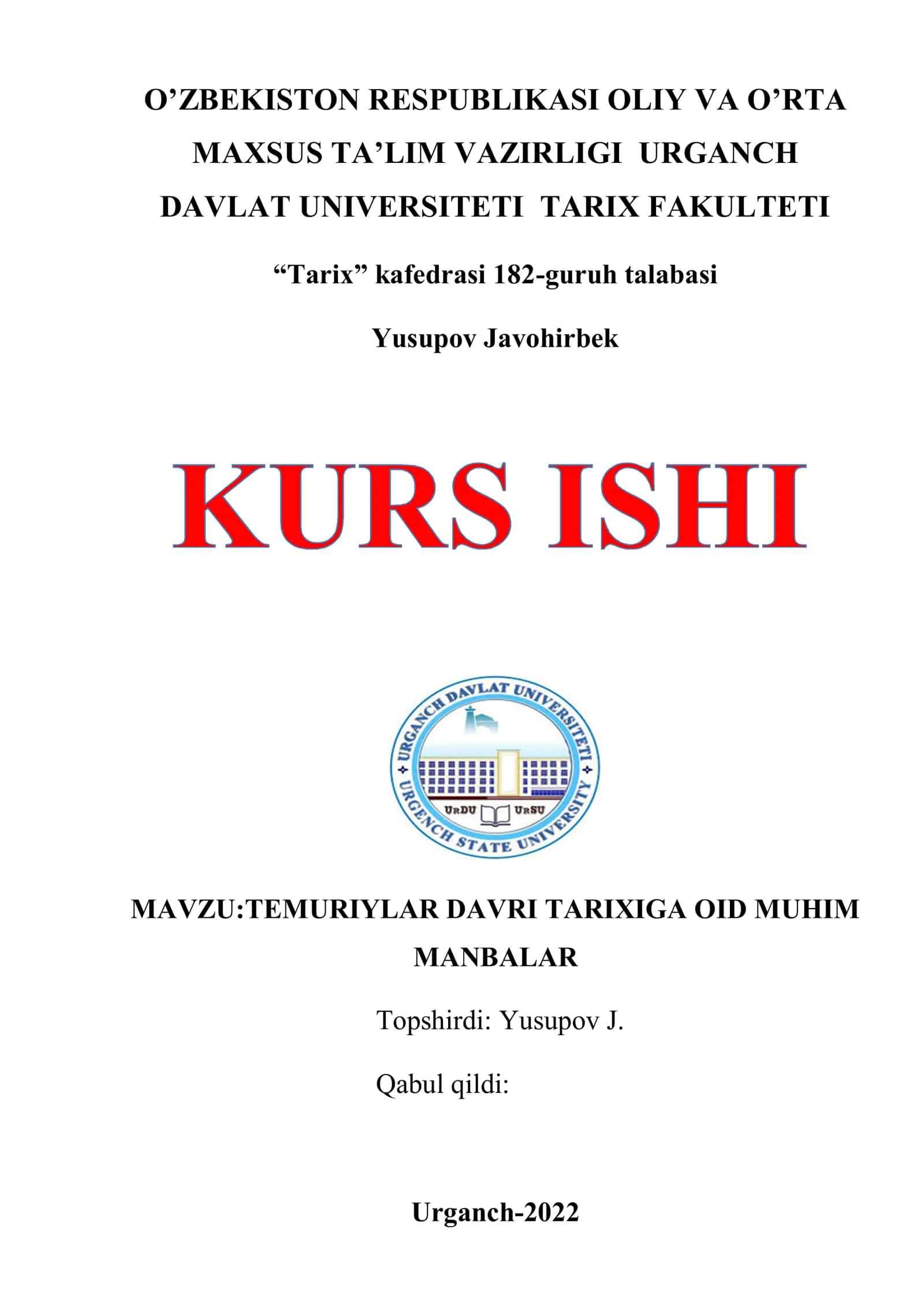 Temuriylar Davri Tarixi 1