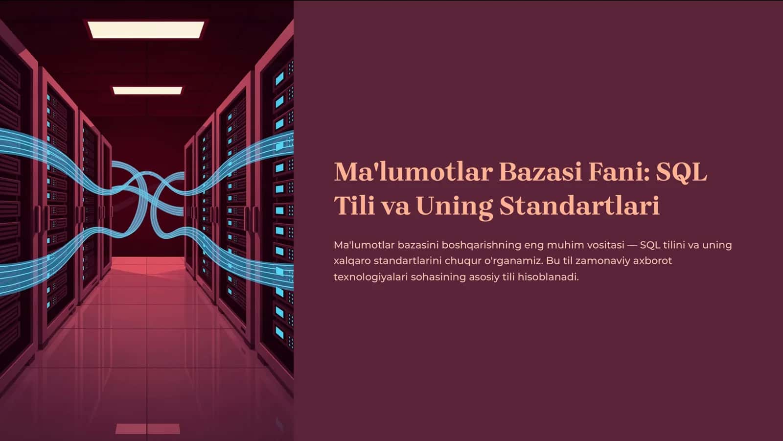Ma'lumotlar Bazasi Fani: SQL 1