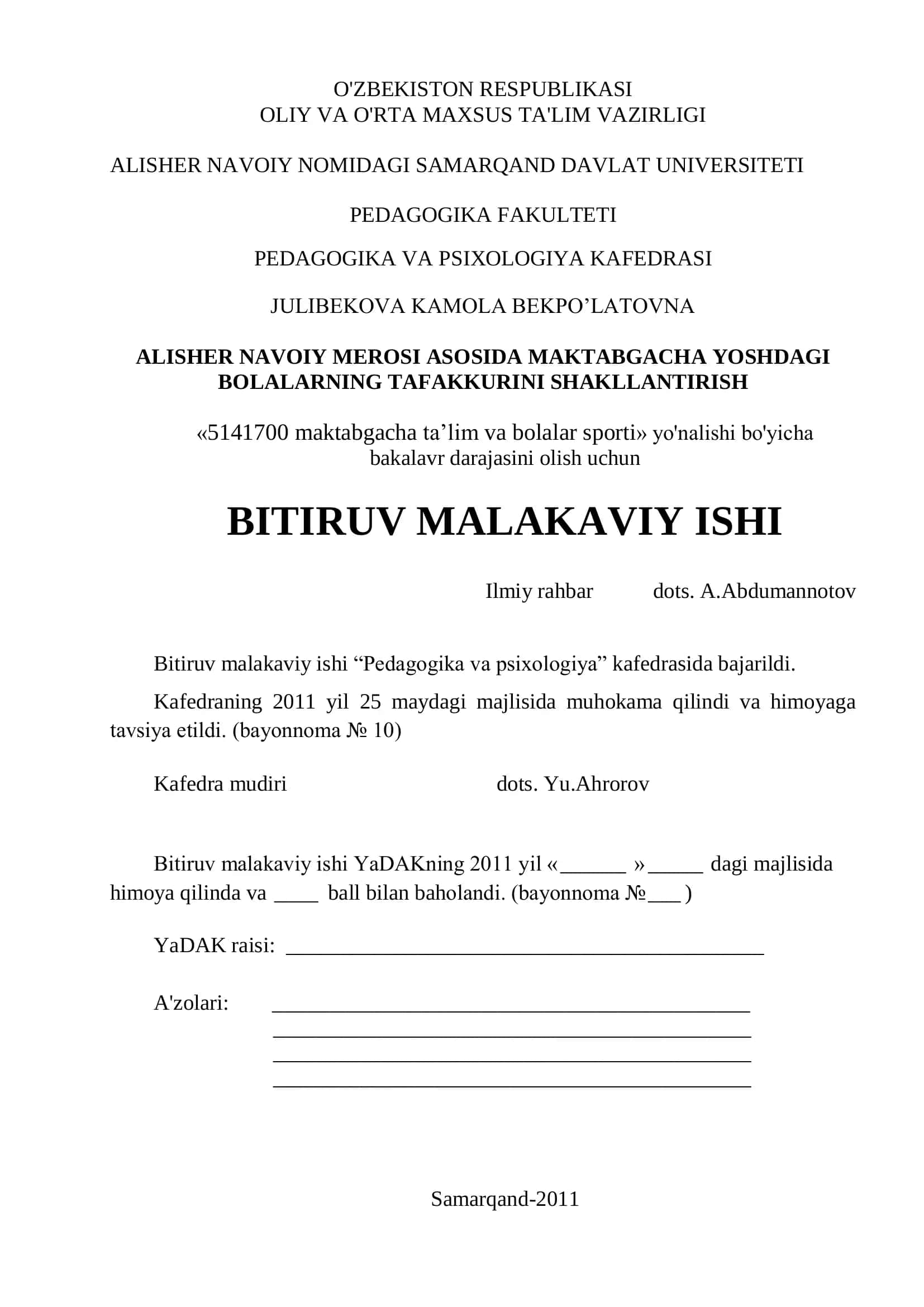 BITIRUV MALAKAVIY ISHI 1