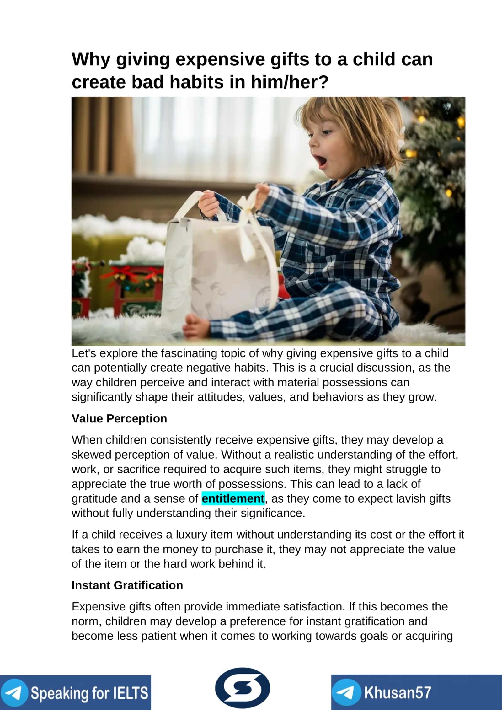 Giving Expensive Gifts to Children 1